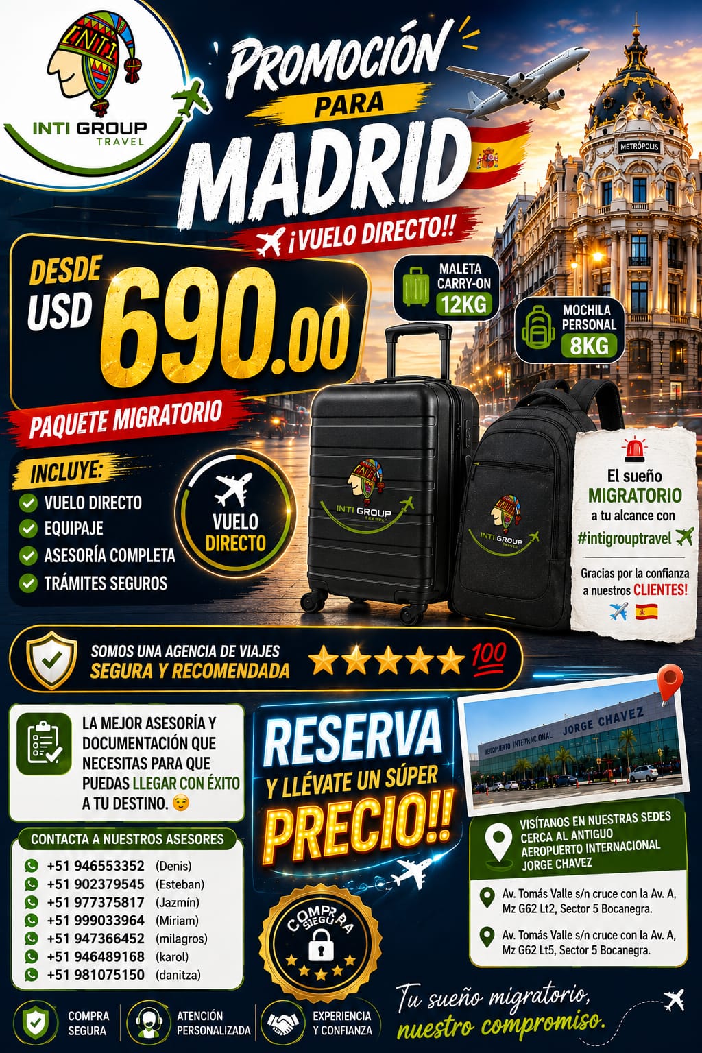 Viaja a Madrid España al mejor precio Facebook ad