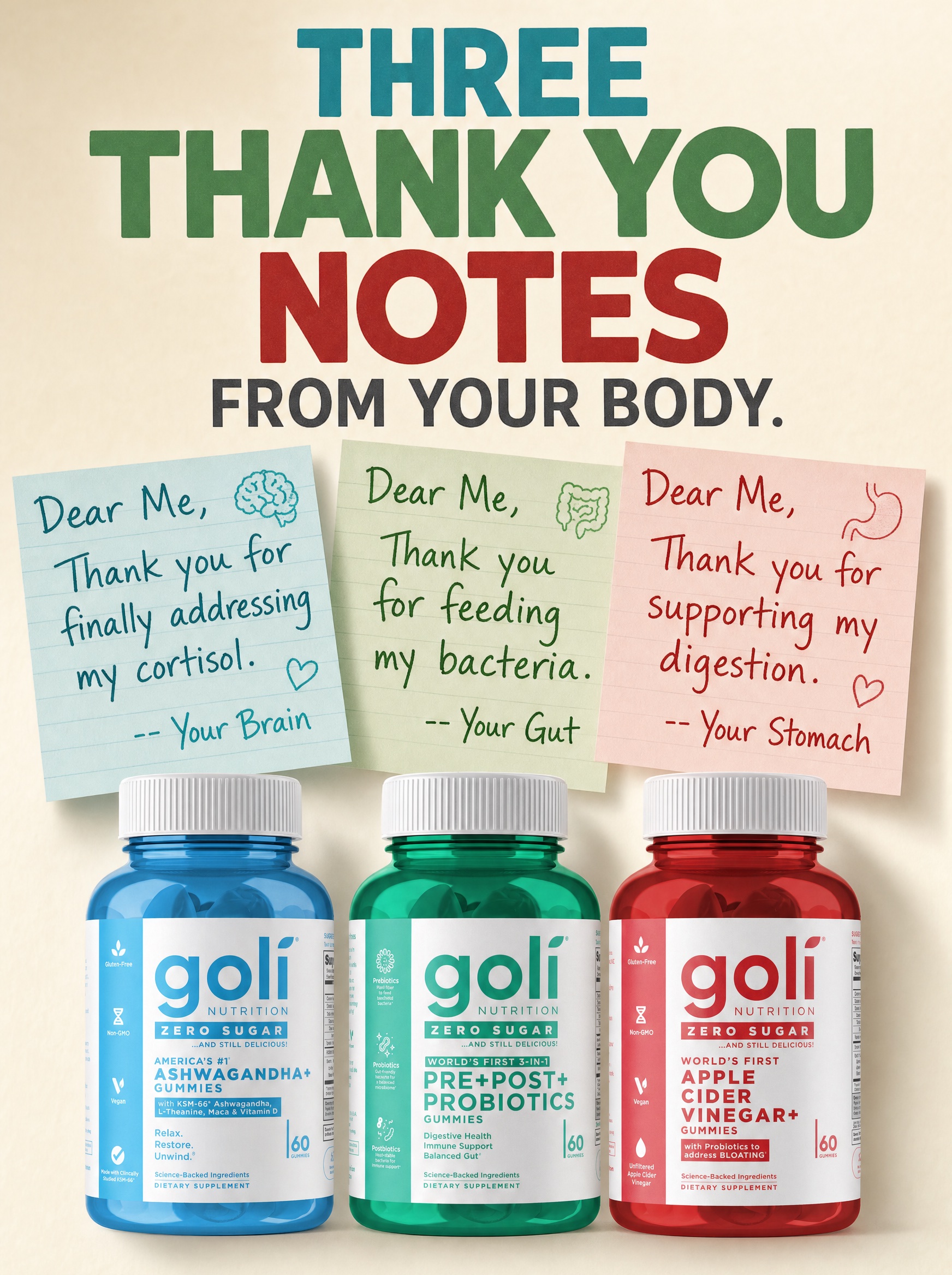 Goli Facebook ad: OVER 60% OFF + 100% FREE Shipping
