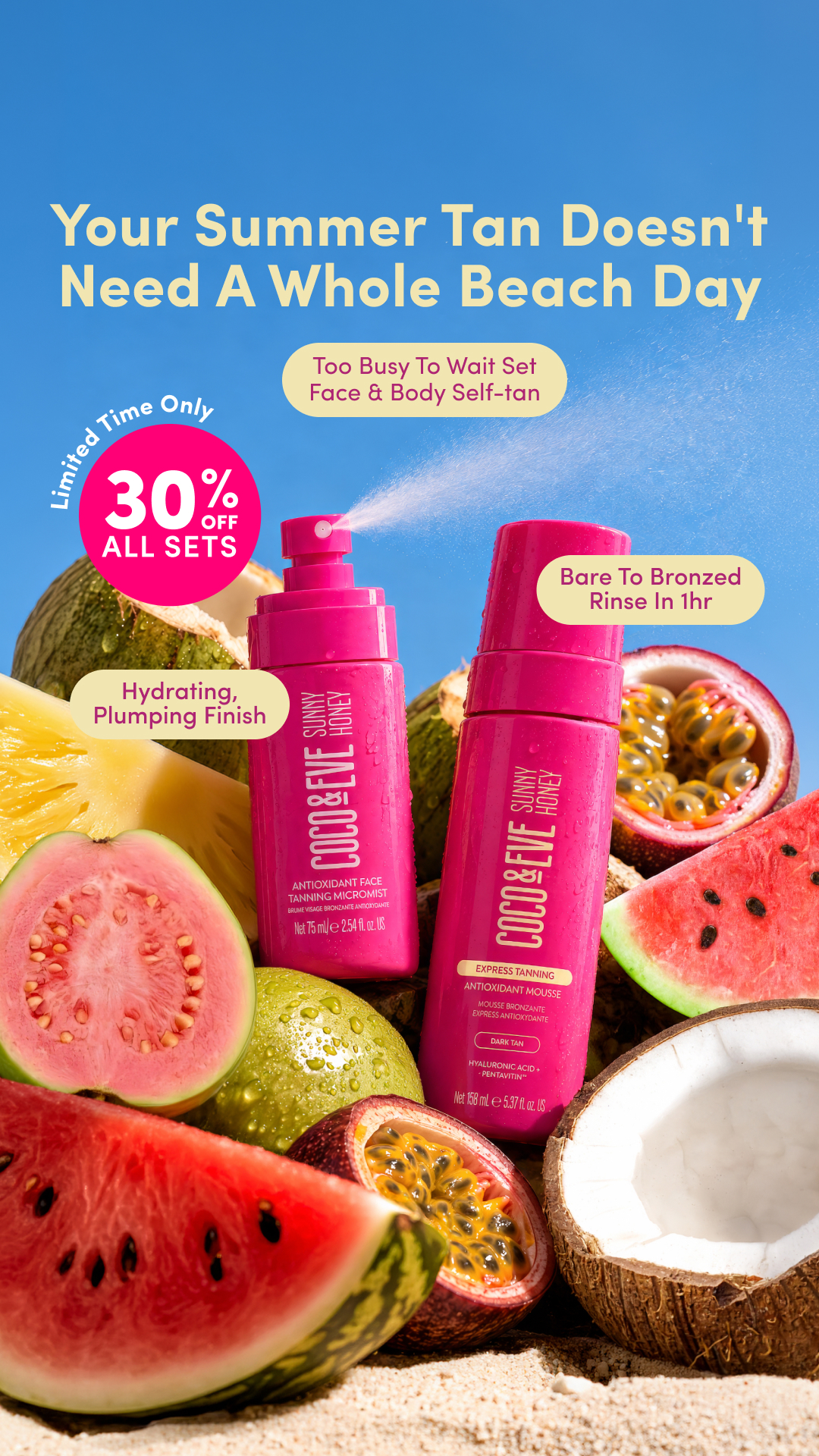 Coco & Eve Facebook ad: Too Busy To Wait Set, Now 30% Off