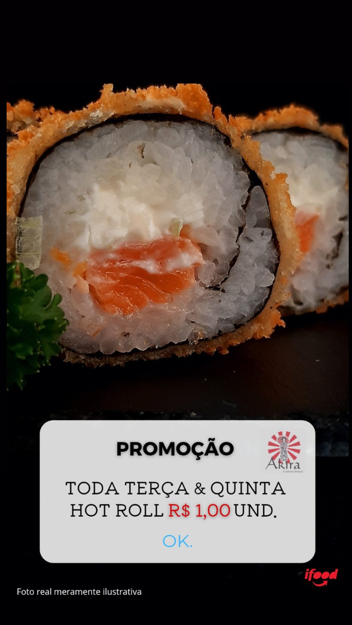 Akira Culinária Oriental Facebook ad from Feb 18, 2025