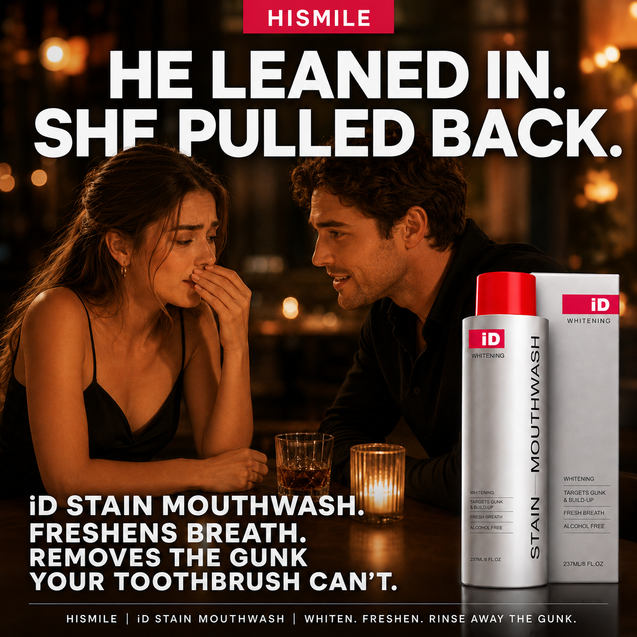 Hismile Facebook ad: Stop hiding your smile!