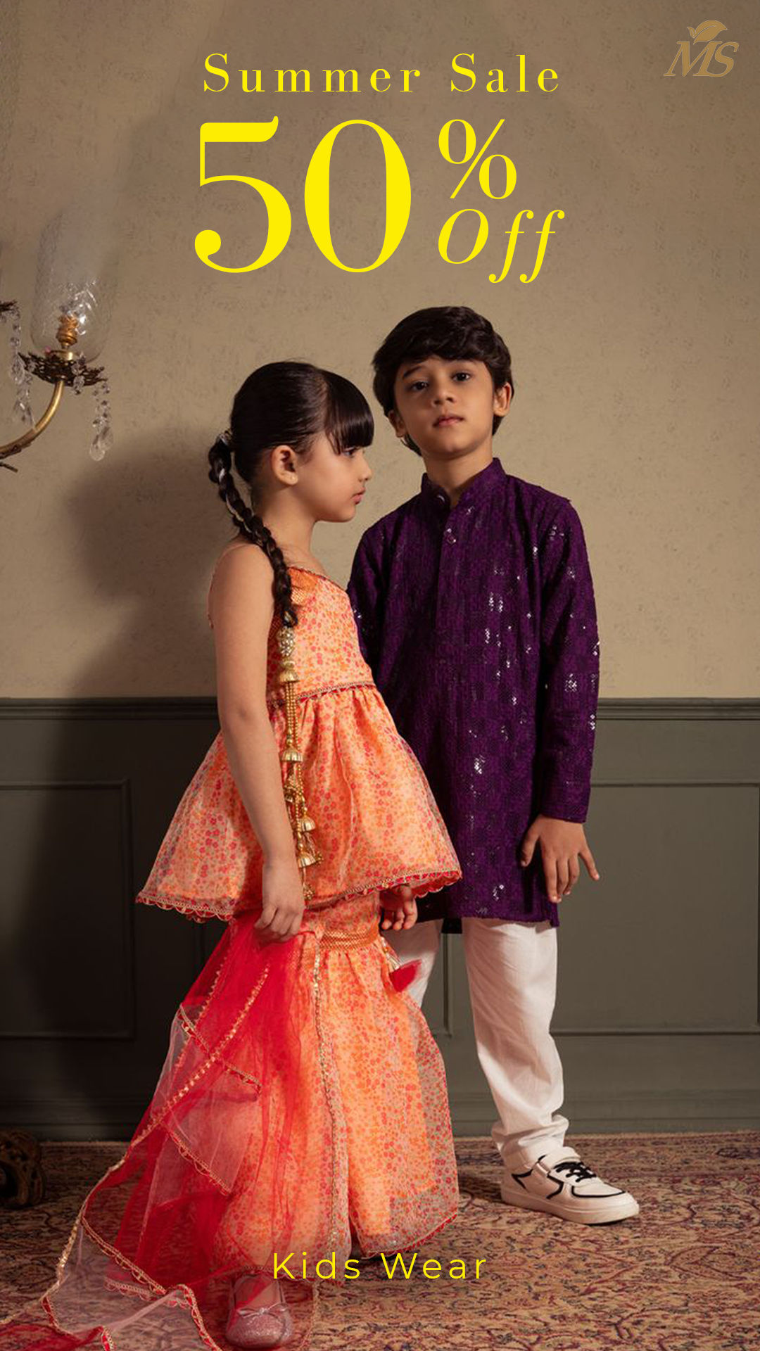 Mangla Sons GGN Facebook ad: SALE ALERT: FLAT 50% OFF ON EVERYTHING!