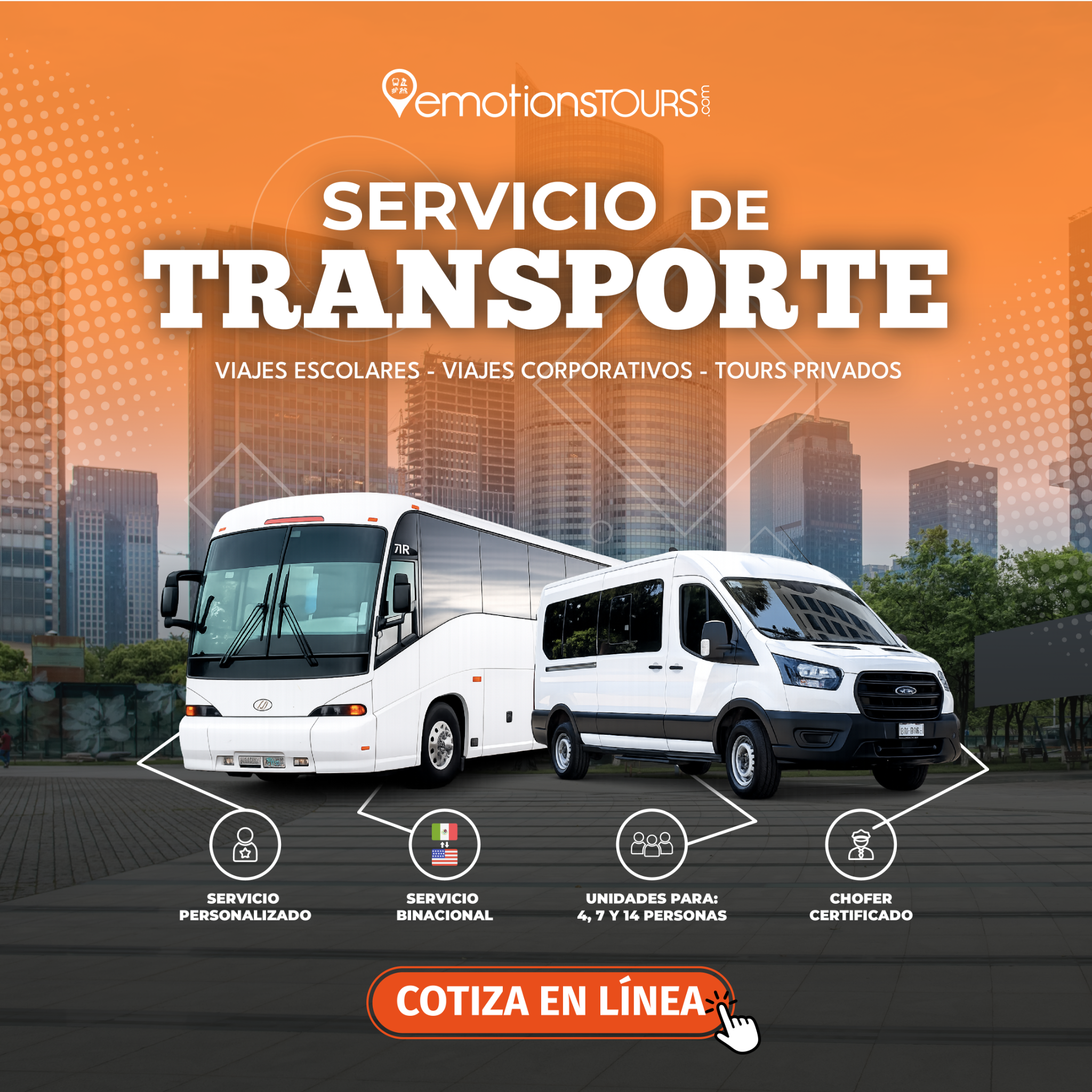 Emotions Tours Facebook ad: Cotiza por Mensaje