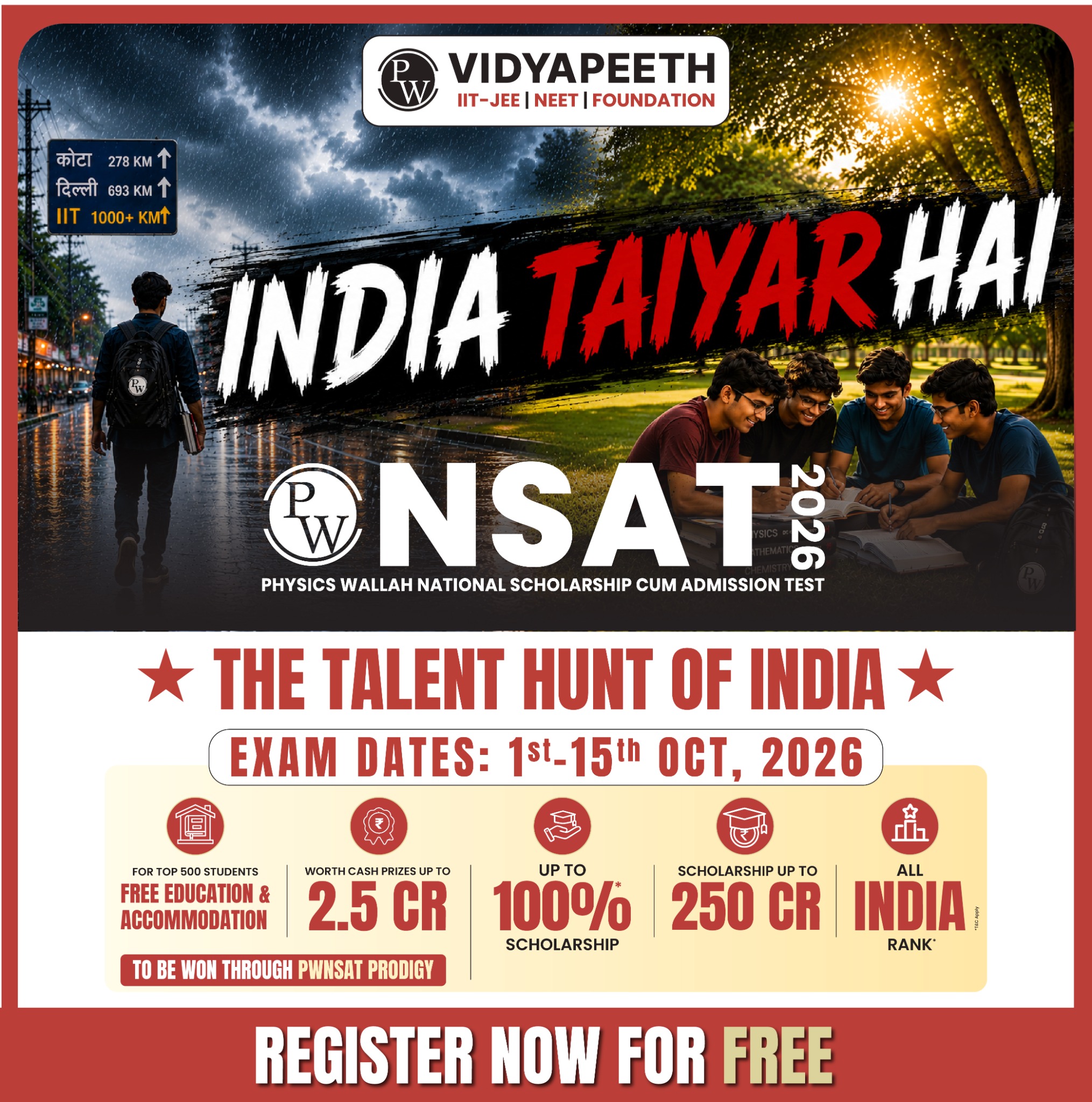 PW Vidyapeeth Facebook ad: Seats are limited, Register NOW!