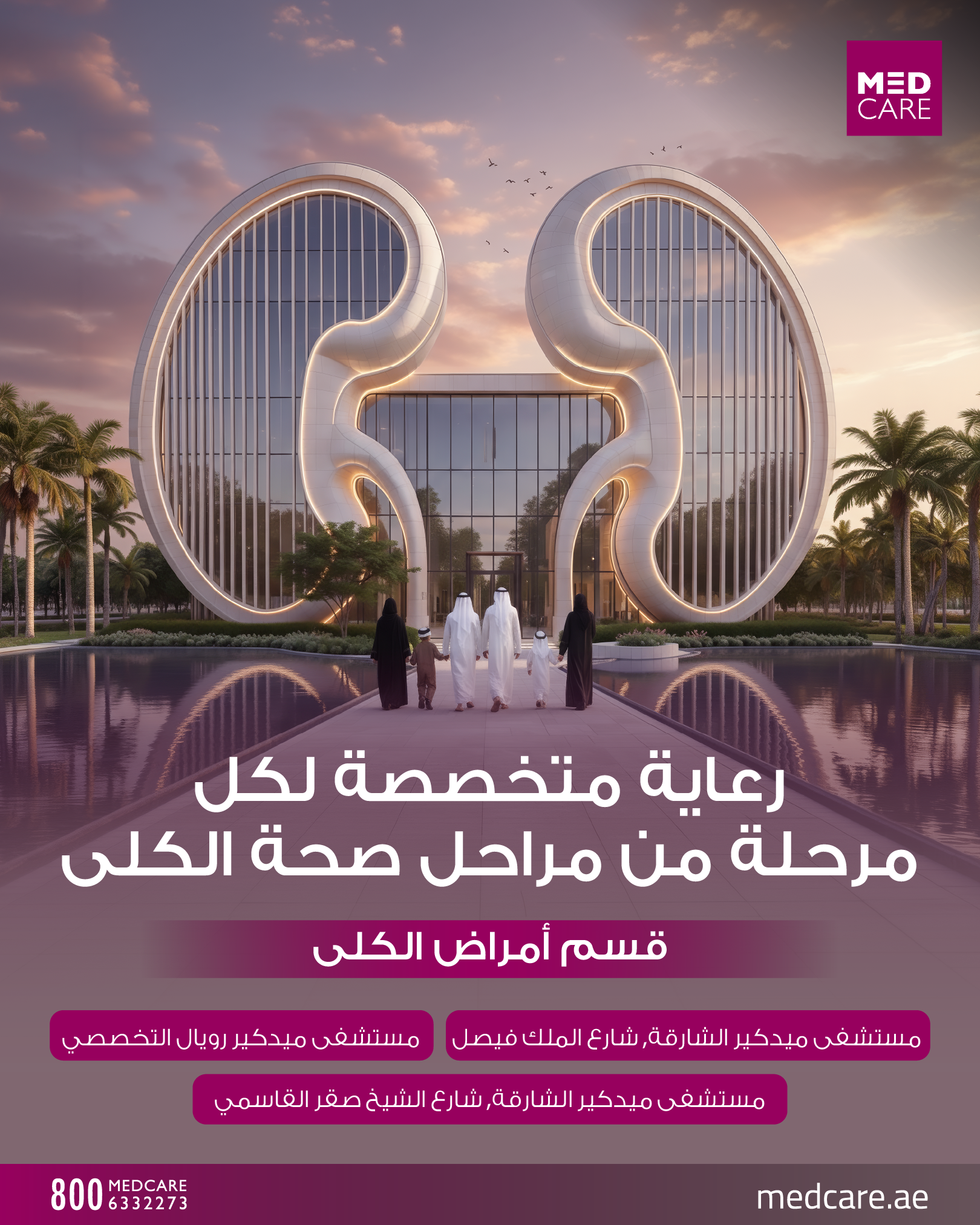 Medcare Facebook ad: رعاية متخصصة لصحة كليتيك.