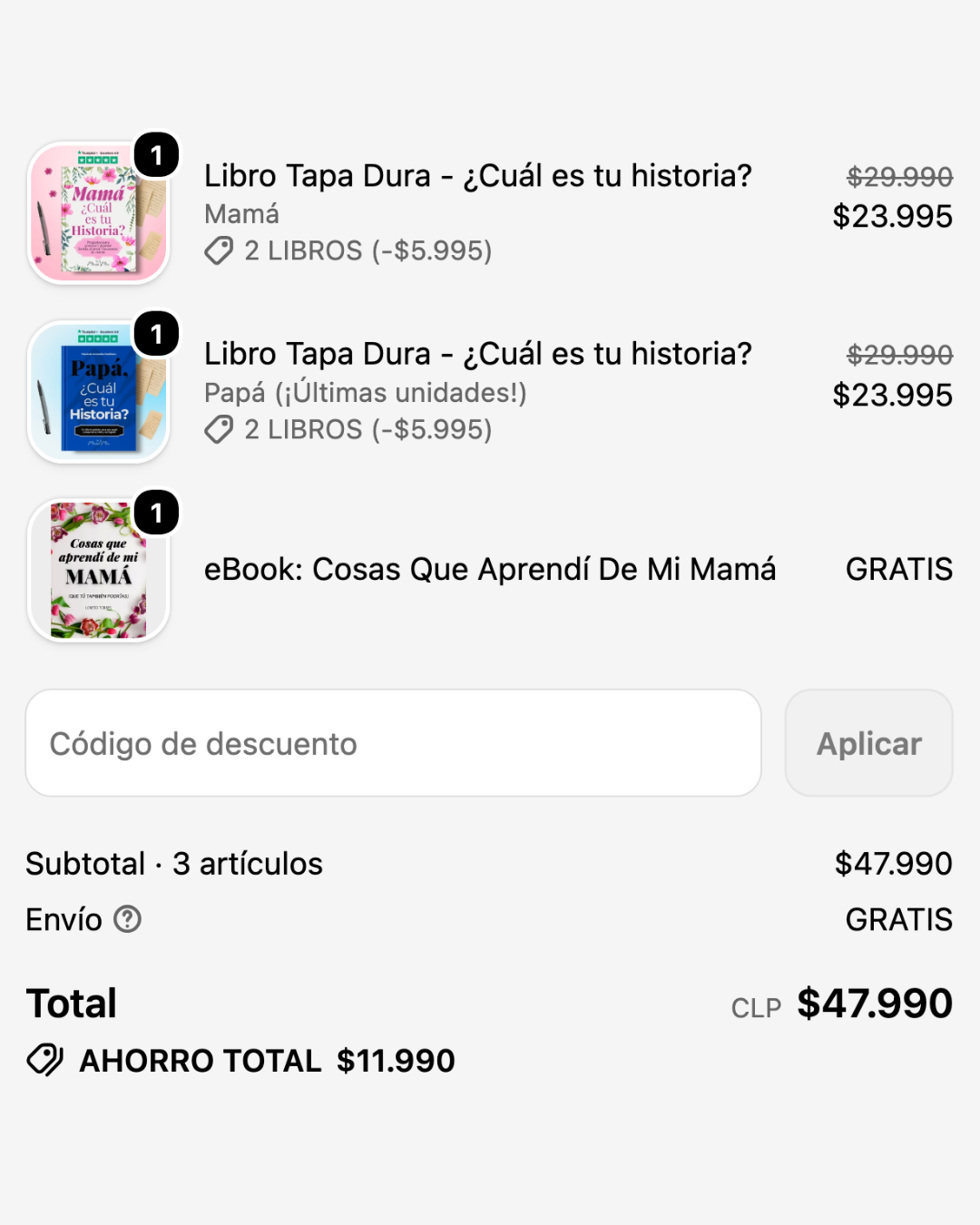 MamáMía Chile Facebook ad