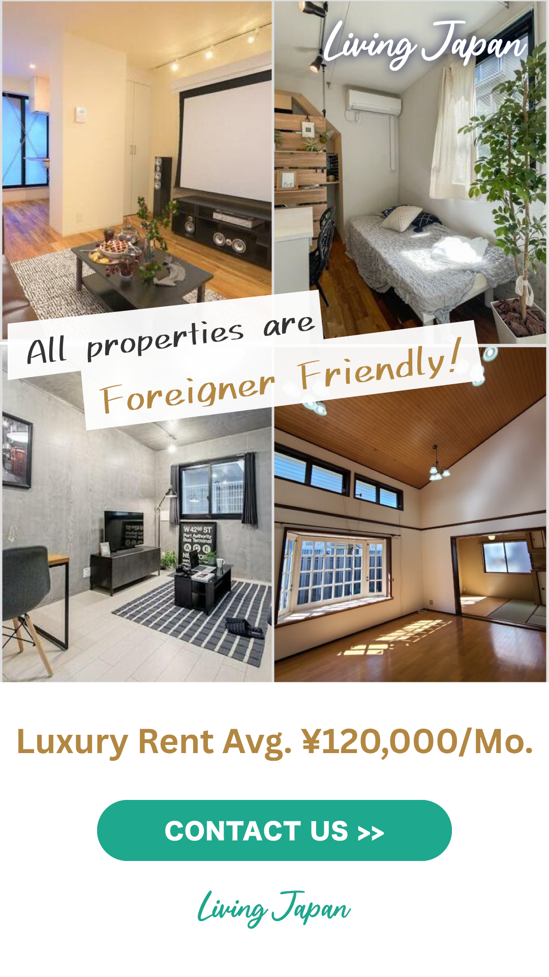 Living Japan Facebook ad: Moving to Japan? Find premium apartments.