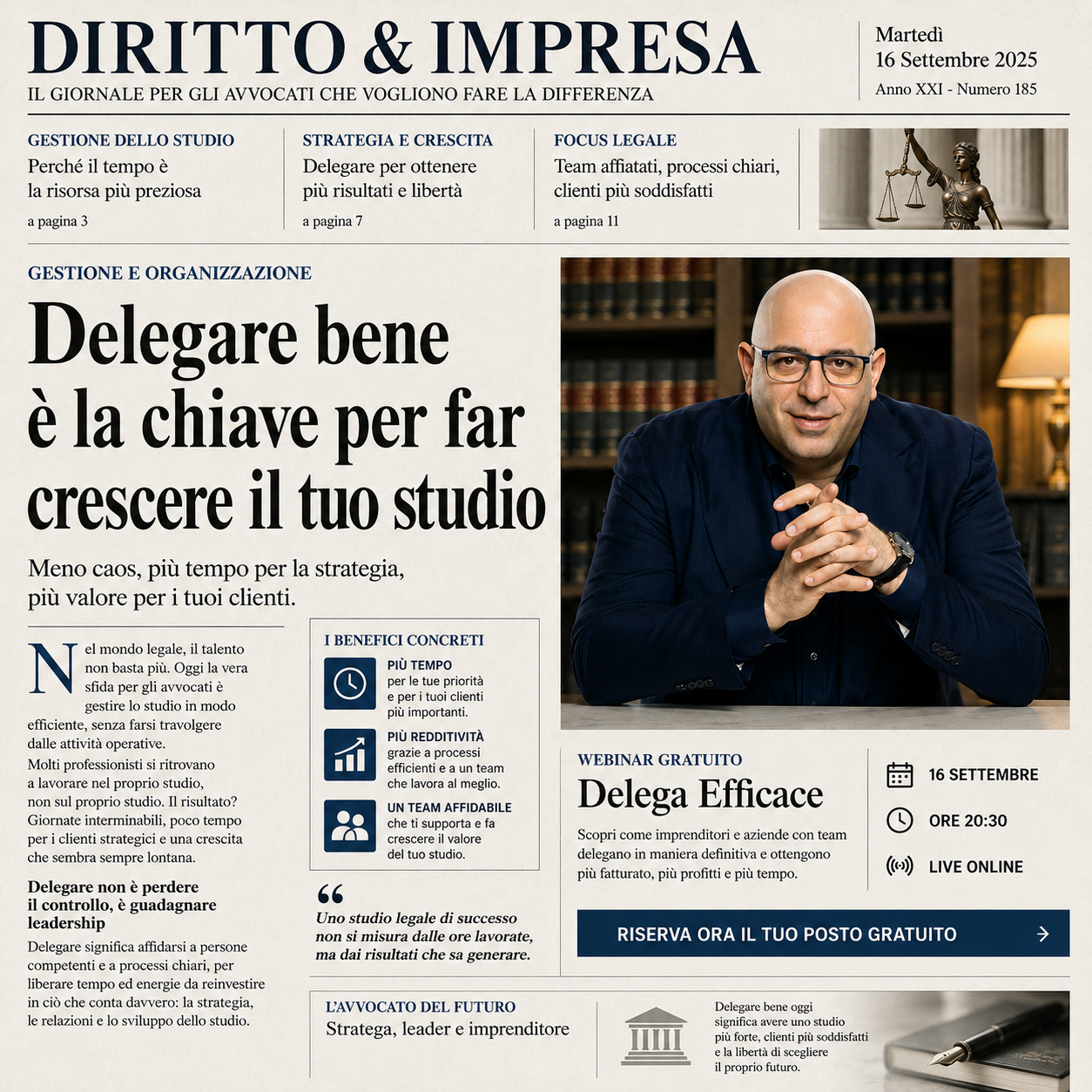 Antonio Panìco Business Coach Facebook ad: Delega Efficace - Webinar GRATIS