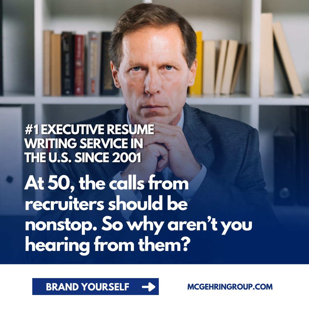 McGehrin Group Executive Branding Facebook ad: Executive Resume Writing - 10,500+ Happy Clients