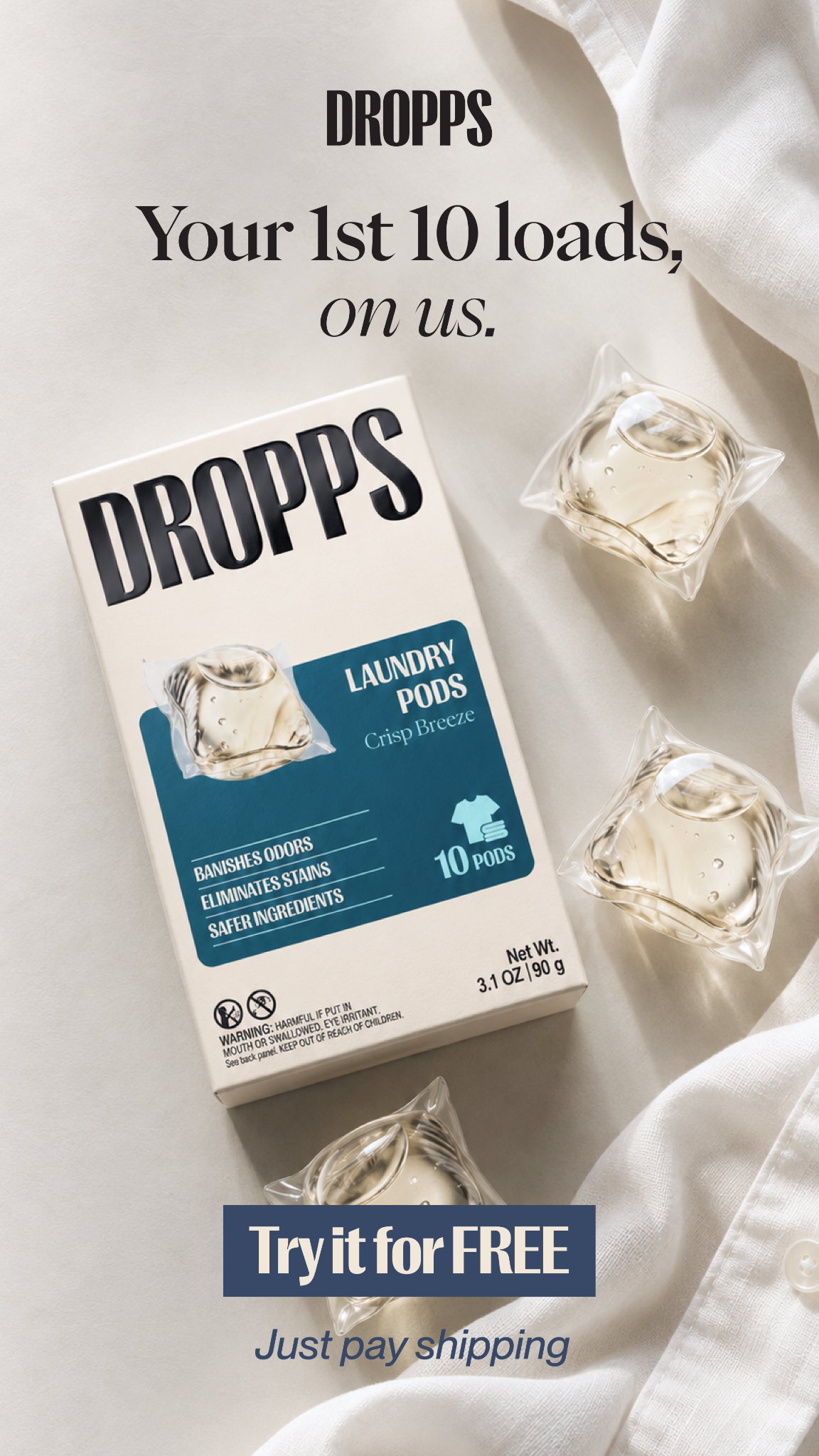 Dropps Facebook ad: Get Your Free Starter Pack Today!