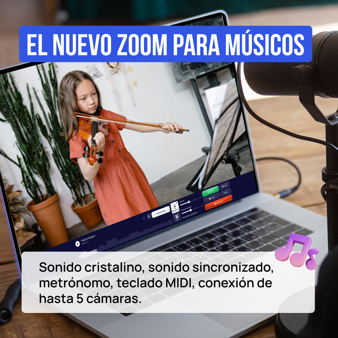 MOOZ: videollamada para músicos Facebook ad: Plataforma todo en uno para profesores de música