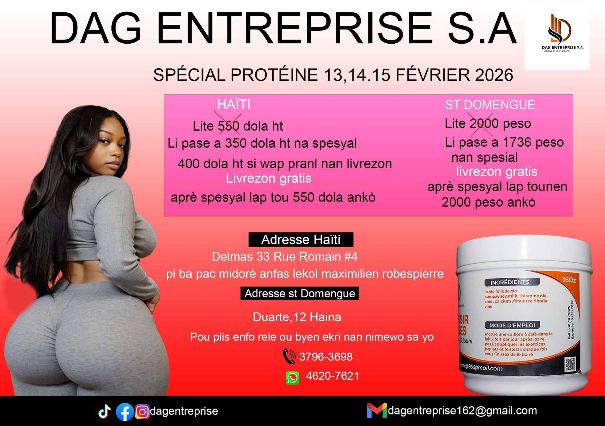 Dag entreprise Facebook ad: MEN SA NOU TAP TANN LAN POU SA…