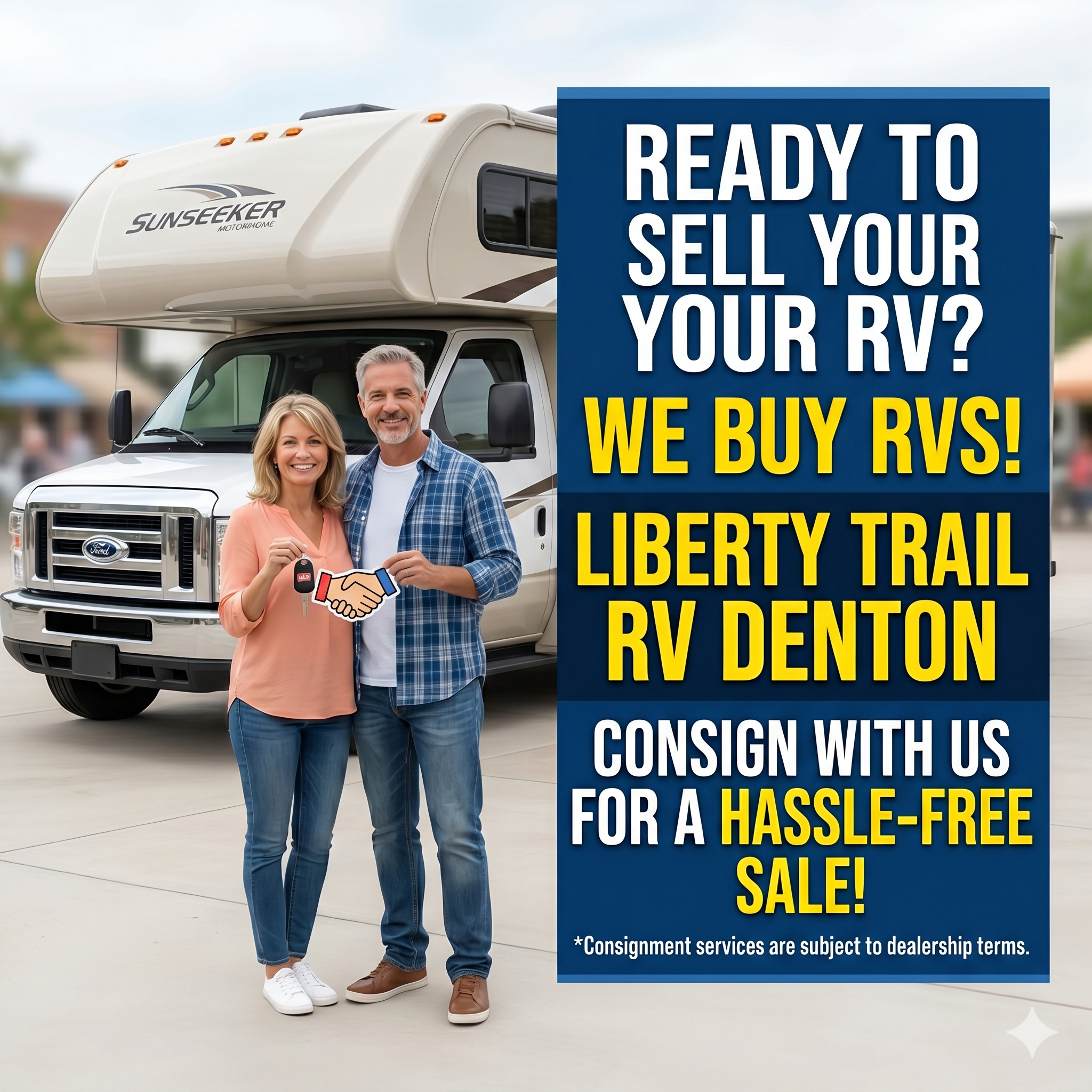 Liberty Trail RV Denton Facebook ad: Ready to Sell Your RV?
