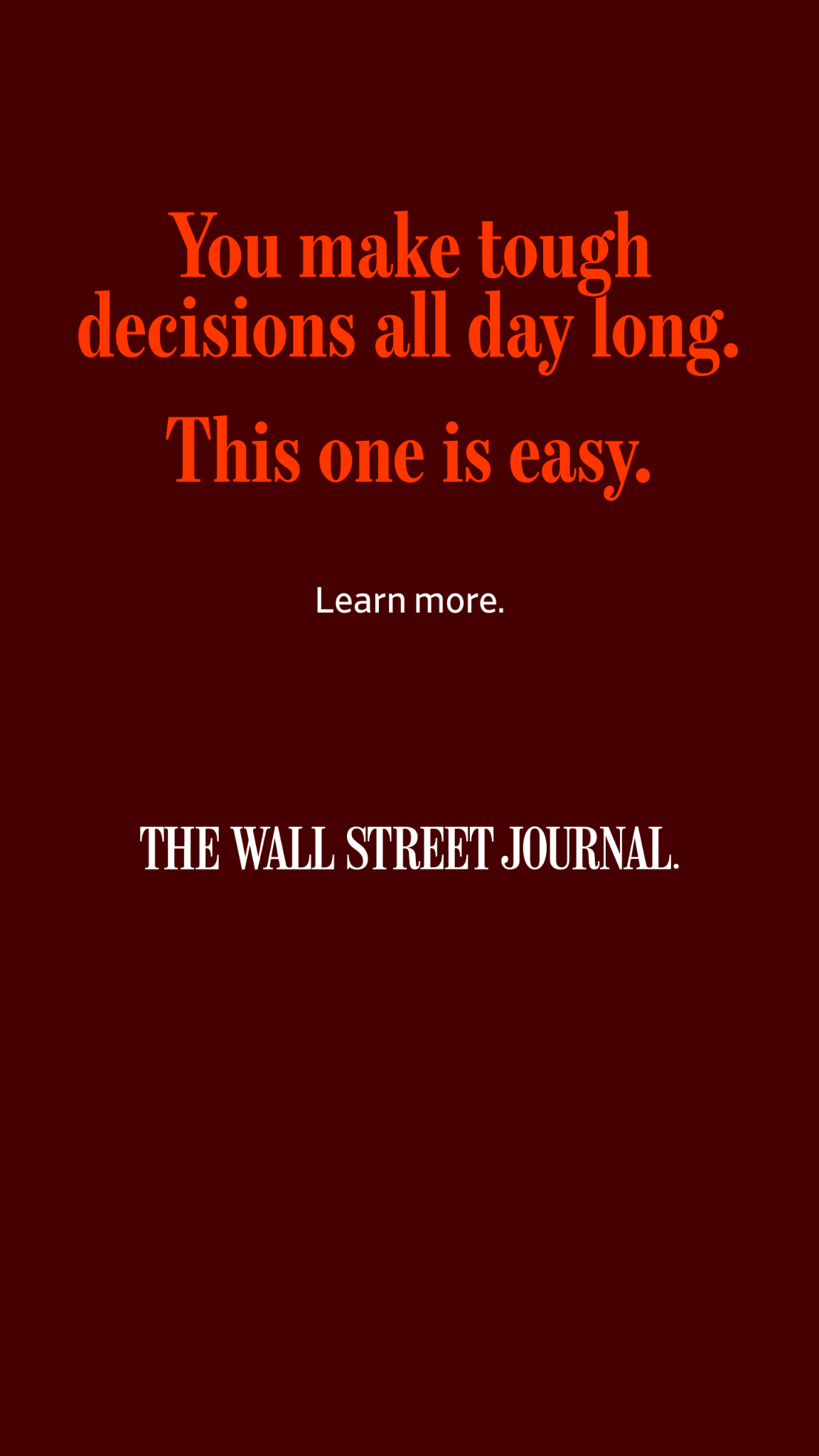 The Wall Street Journal Facebook ad