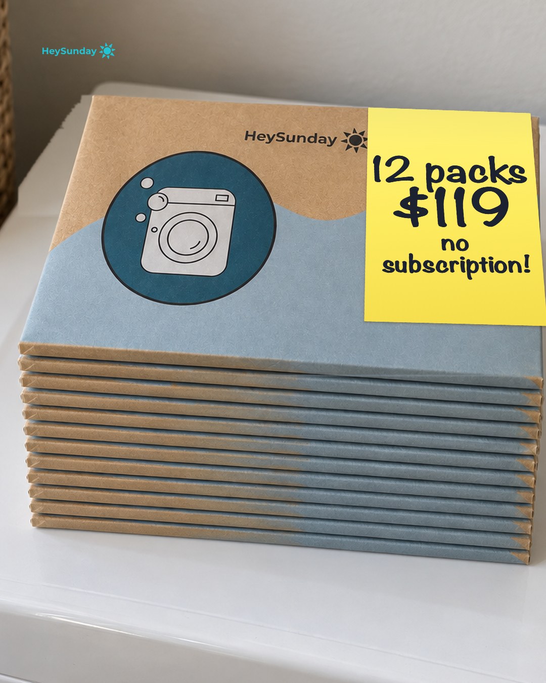 HeySunday Facebook ad: 12 Packs, $119, Free Shipping