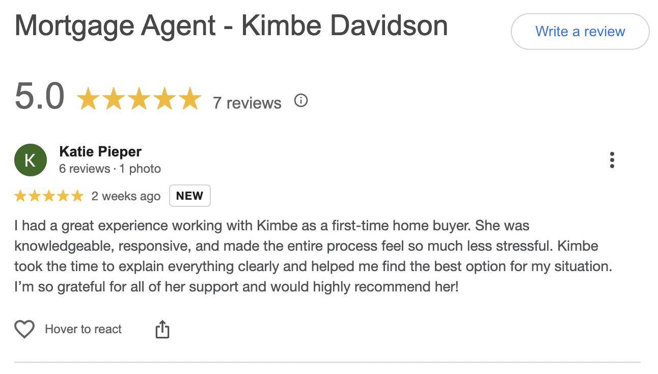 Kimbe Davidson - Mortgage Agent Facebook ad
