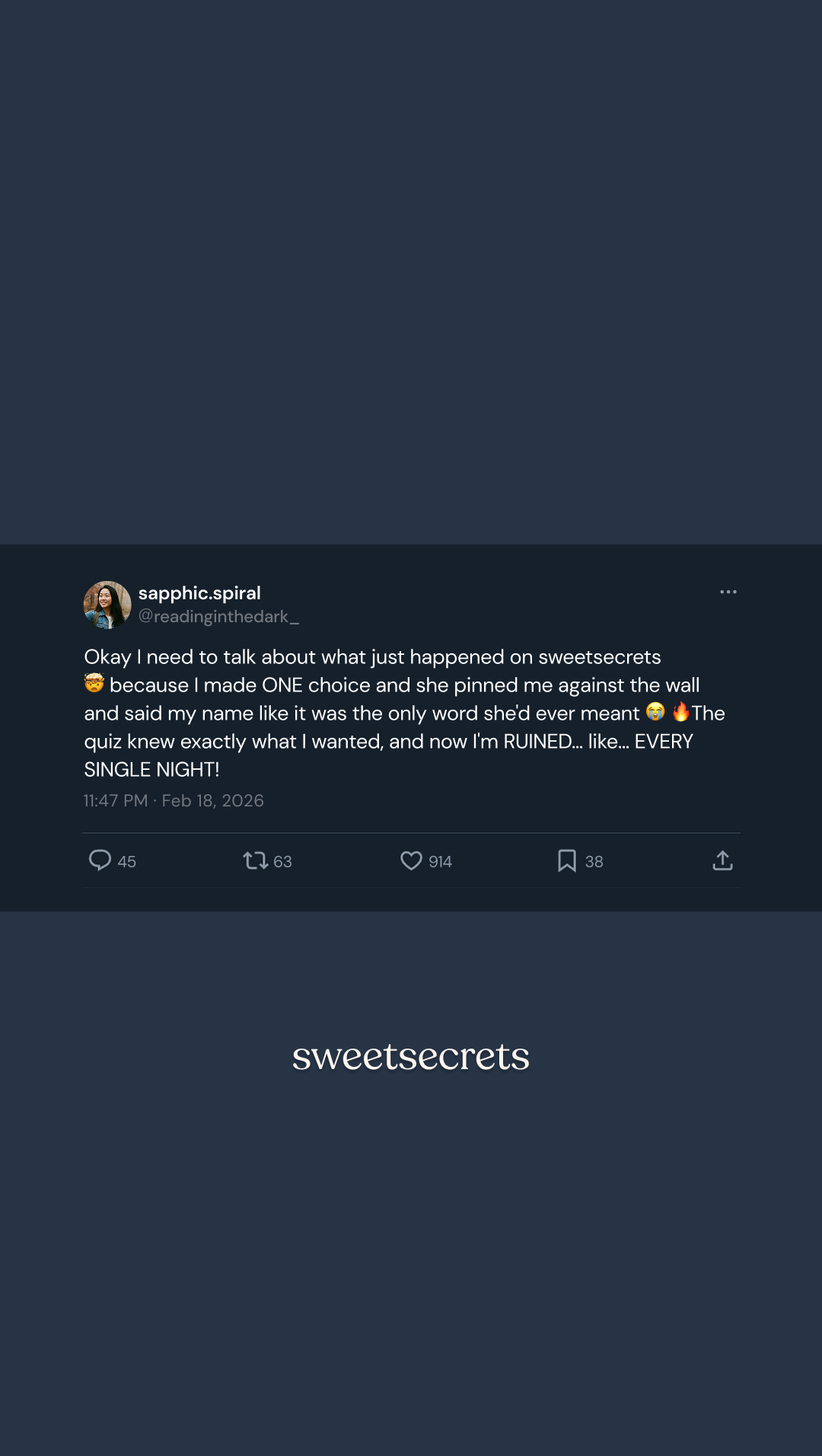 Sweetsecrets Facebook ad