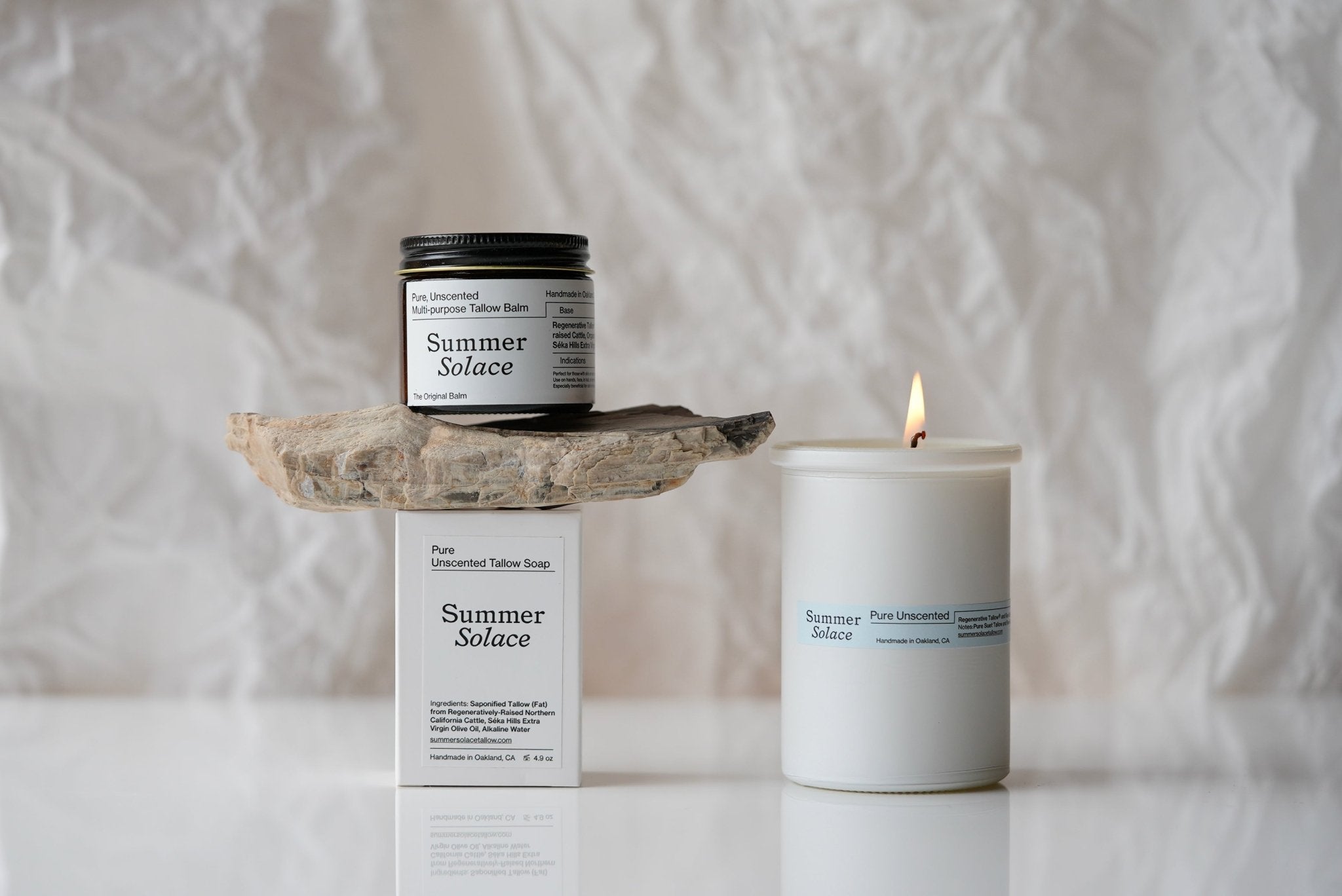 Mila Marie Scents Facebook ad: Summer Solace Tallow Candle Collection