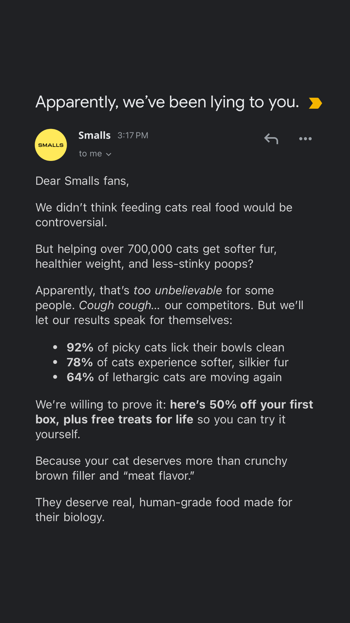 Smalls Facebook ad