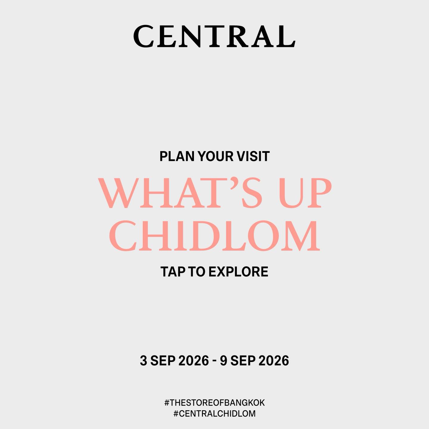 Central Chidlom Facebook ad: Join us at Central Chidlom this week!