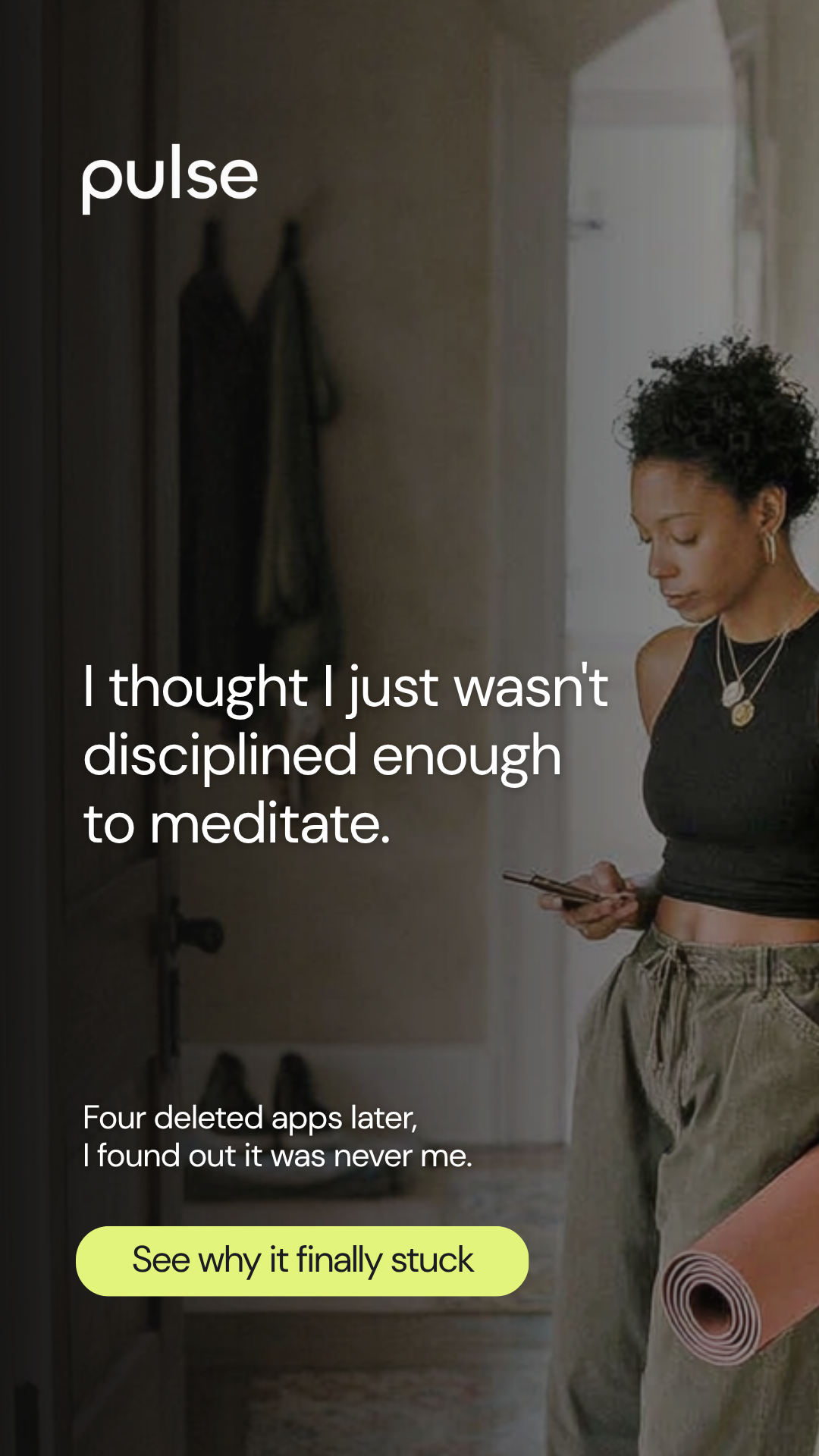 The Pulse Ring Facebook ad: Quit meditating again? It wasn't your discipline