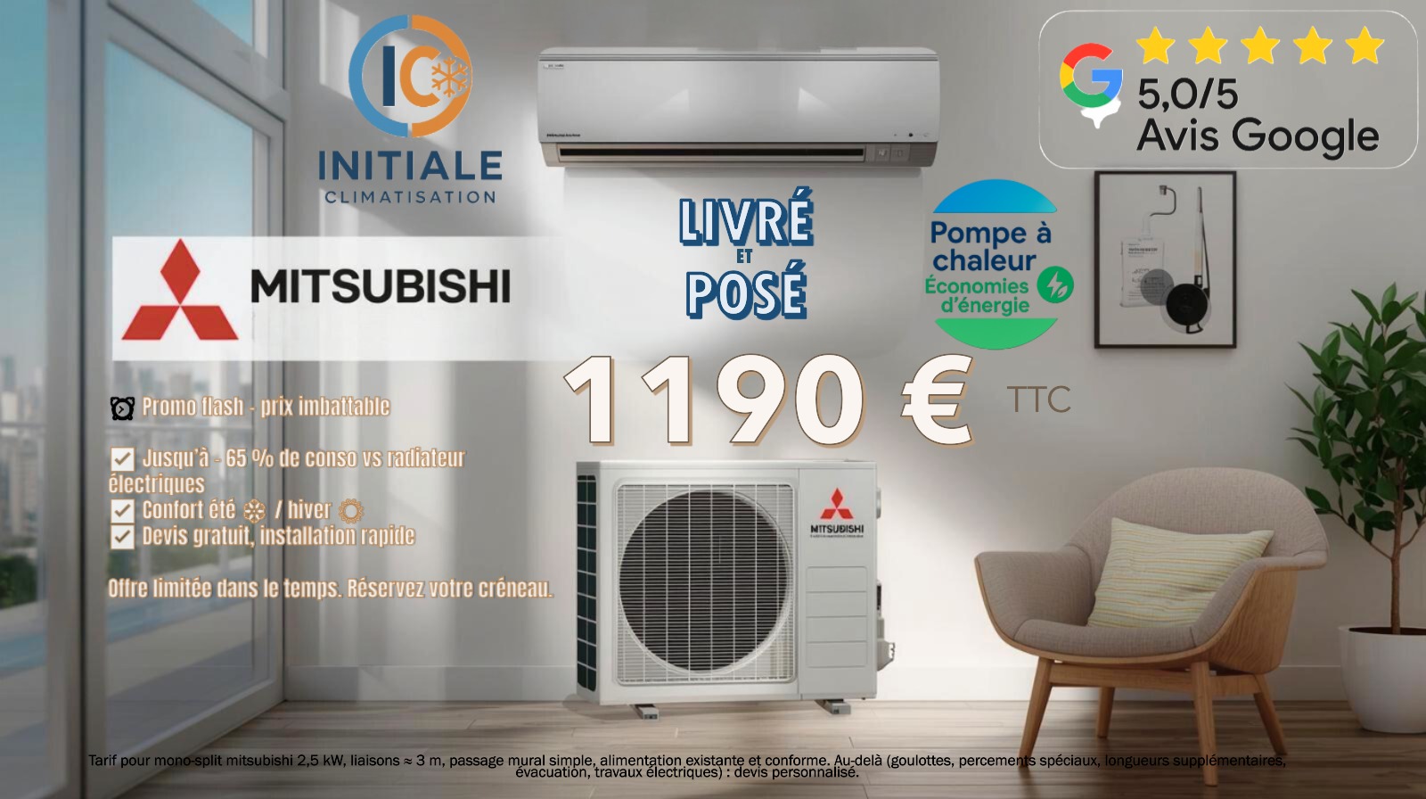 Initiale climatisation Facebook ad: Offre flash limitée