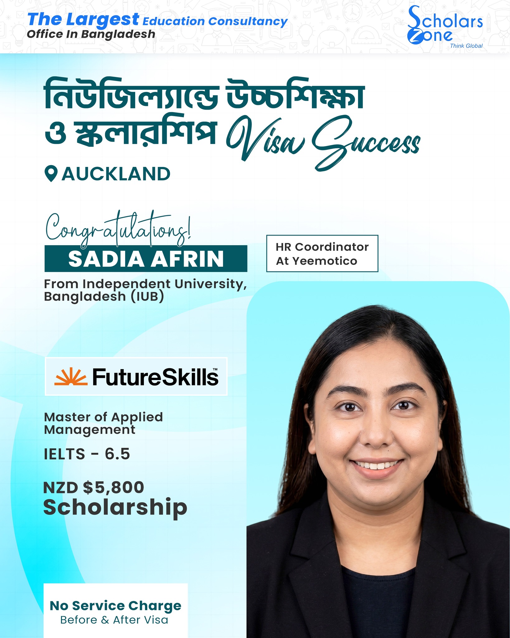 Scholars Zone Gulshan Facebook ad: নিউজিল্যান্ডে Student Visa-র সফলতায় Scholars Zone সবার…