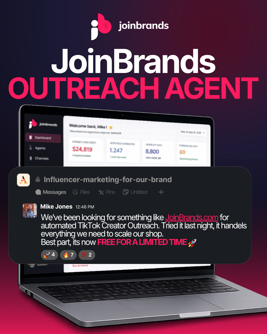 JoinBrands for Brands Facebook ad: TikTok Agents Are Live on JoinBrands