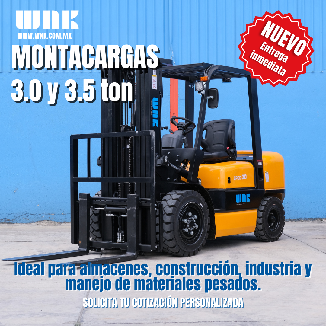 WNK Montacargas Facebook ad: Montacargas Nuevos 3.0T y 3.5T | ¡Stock Disponible!