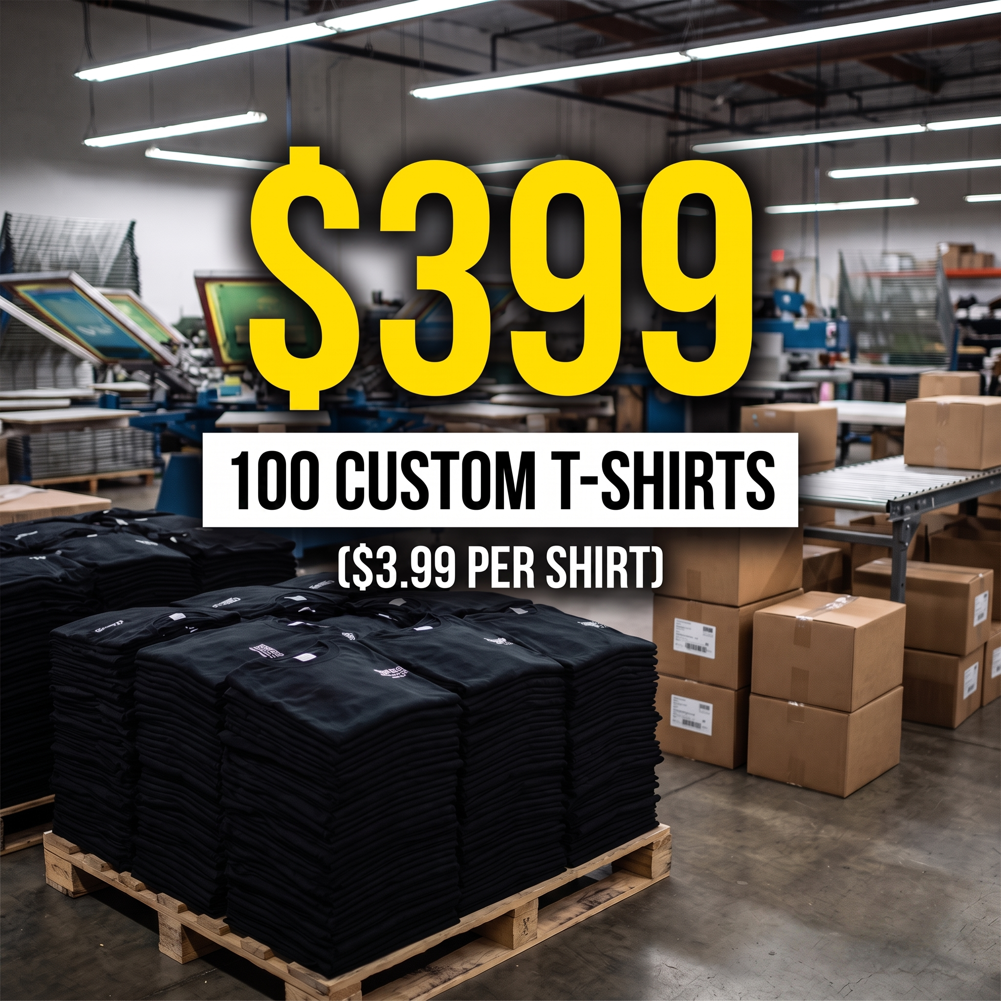RBY Branding House Facebook ad: 100 Custom Tees, One Low Price
