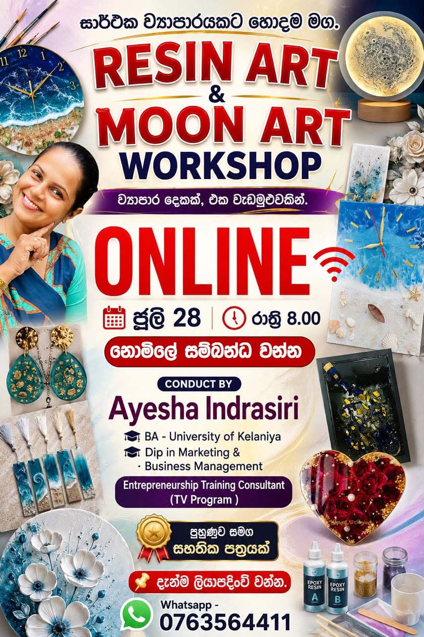 Fairy Ay Facebook ad: Resin Art & Moon Art Workshop