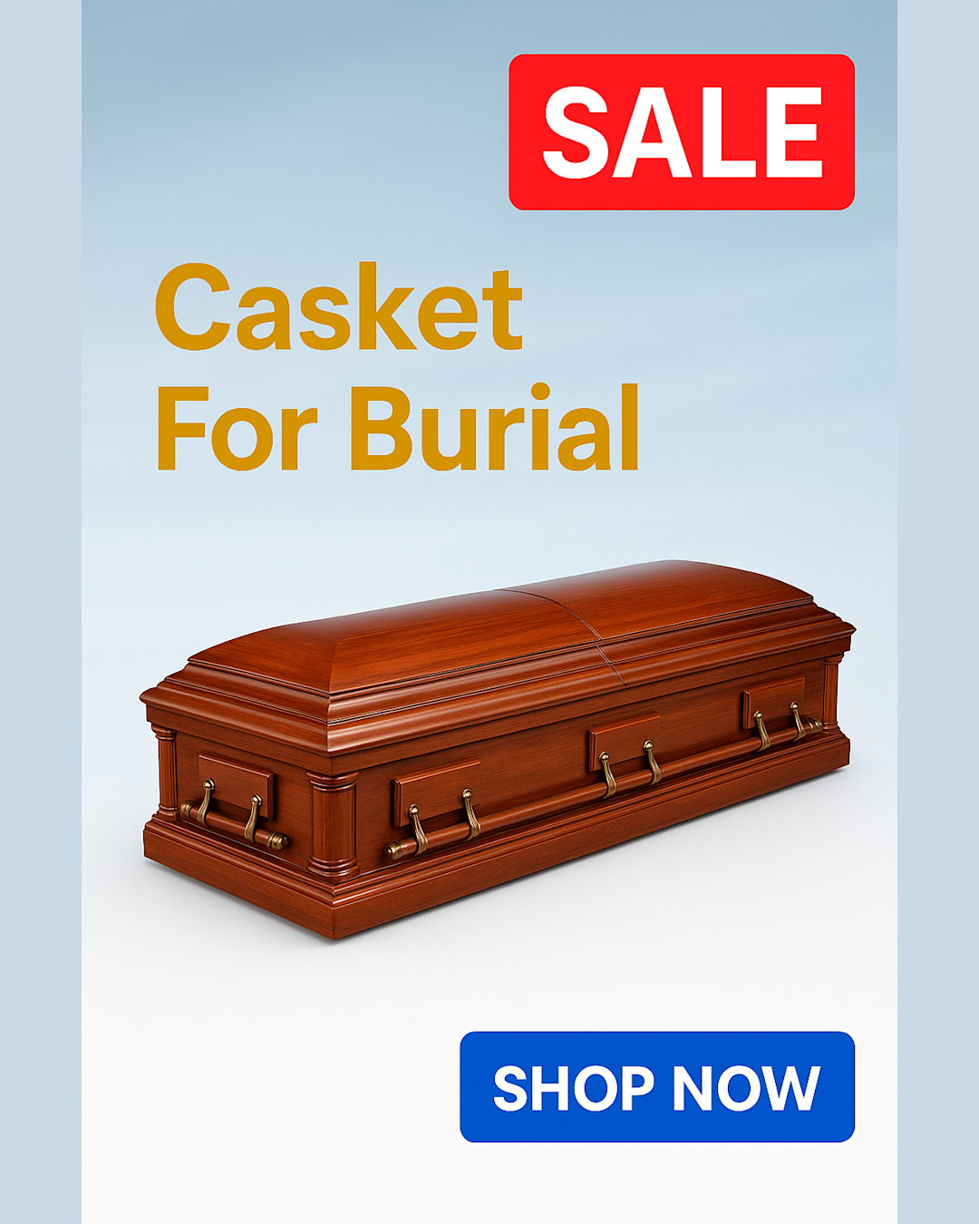 Clever Consumer Advice Facebook ad: Casket For Burial