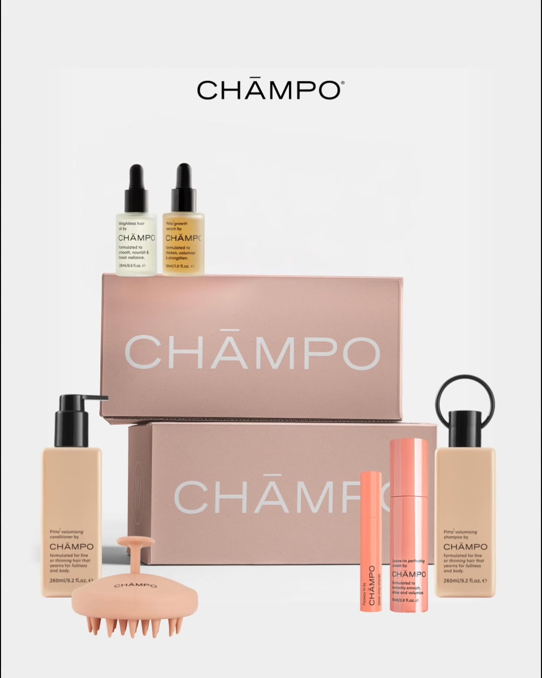 Chāmpo Haircare Facebook ad: For Thicker, Fuller Hair