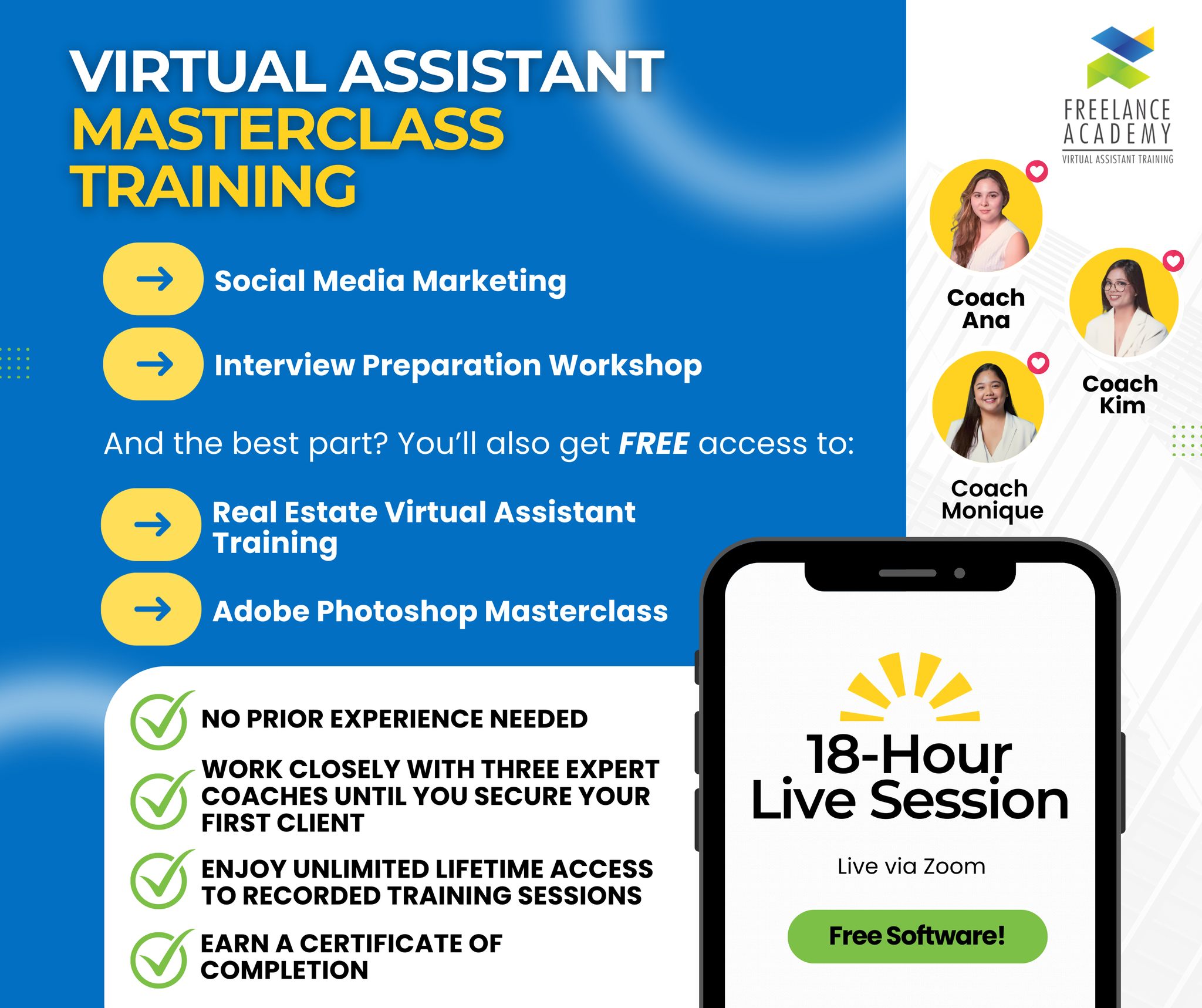 Freelance Academy - Virtual Assistant Training Facebook ad