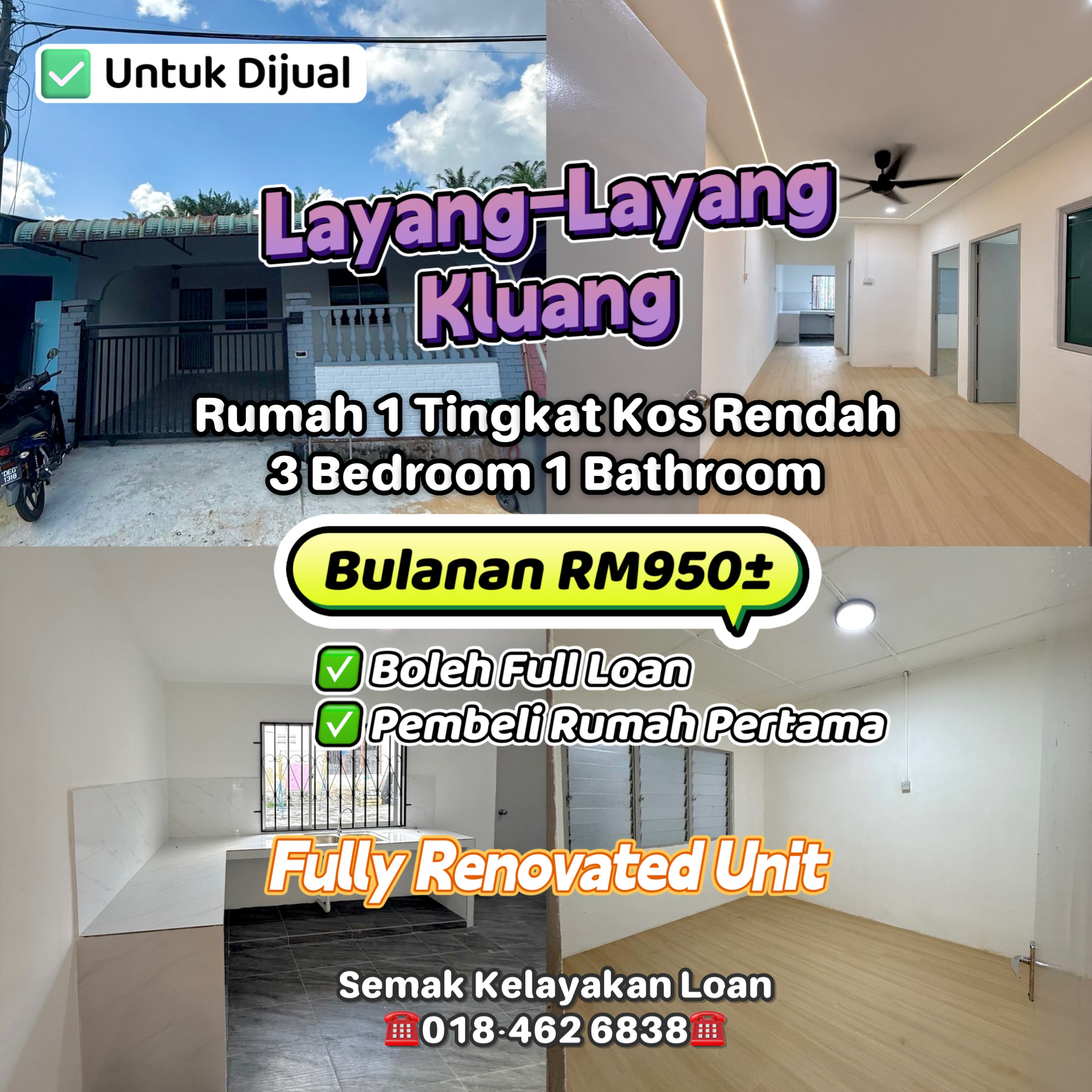Rumah Anak Johor Facebook ad: Rumah Fully Renovated