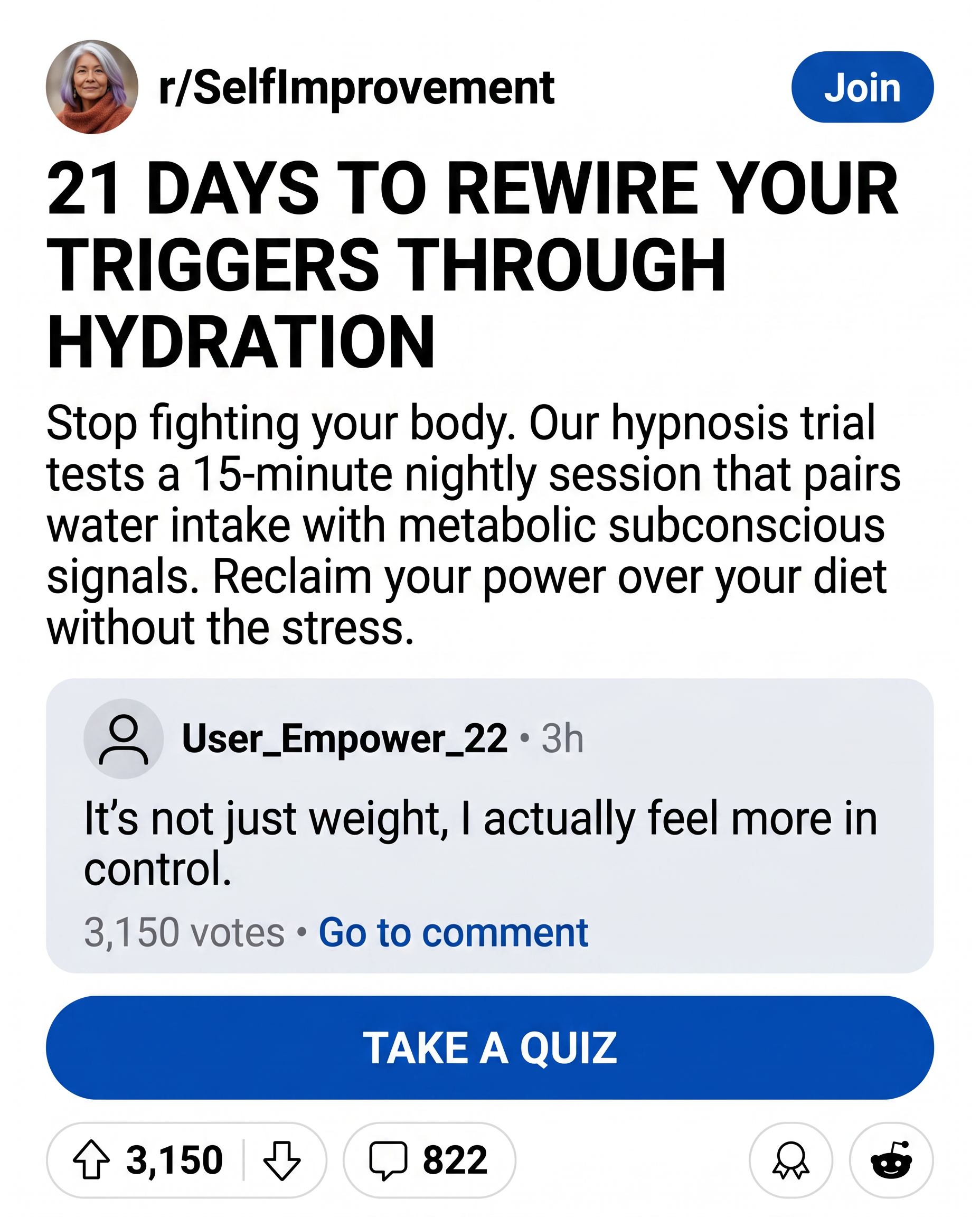 Kure for Hypnotherapy Facebook ad