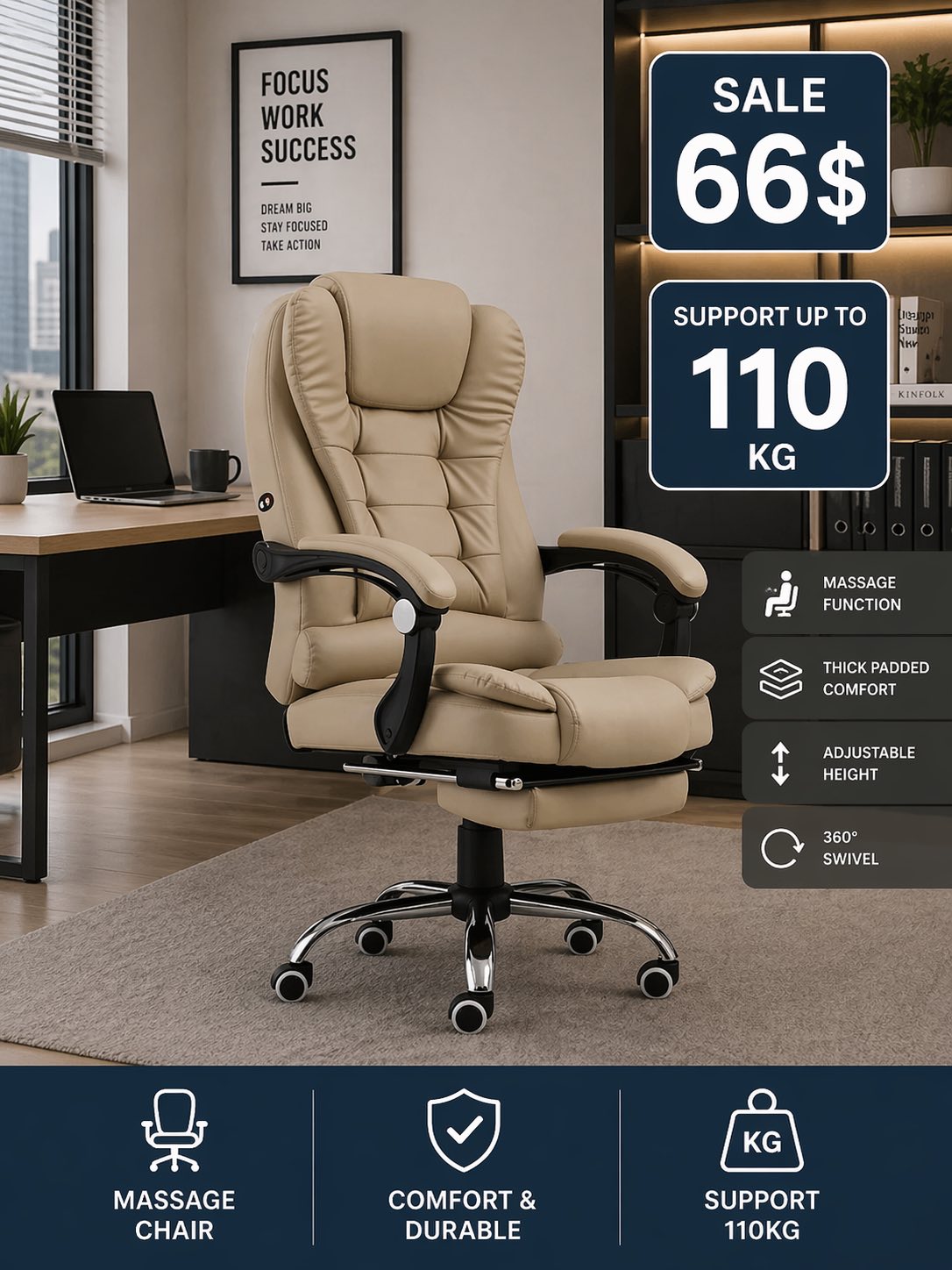 Home Furniture Facebook ad: កៅអីការិយាល័យទំនើប ឬ កៅអីធ្វើការ មានច្រើនម៉ូត…