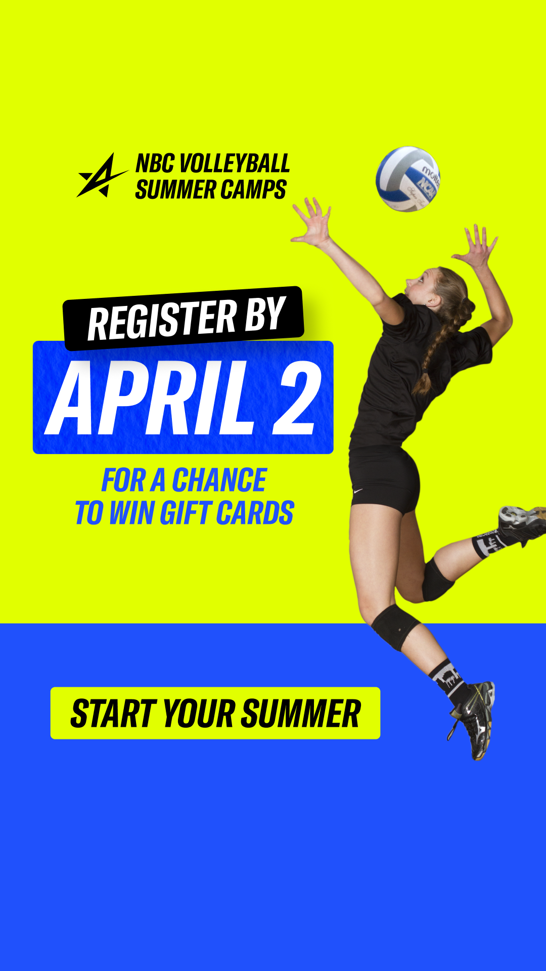 NBC Volleyball Camps! Facebook ad from Mar 17, 2026
