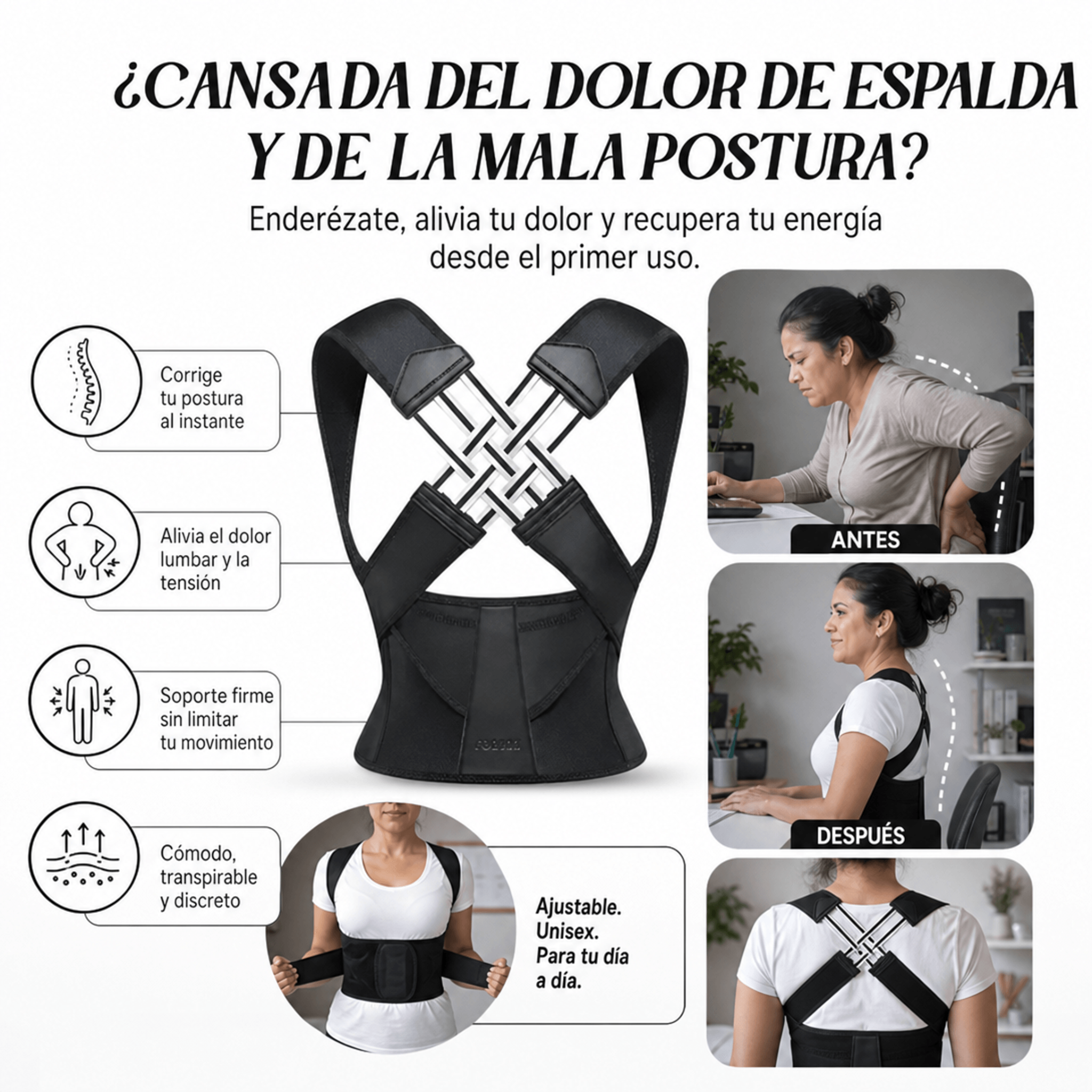 María González - GoShop Facebook ad: ¿Te levantás cada mañana con la espalda hecha…