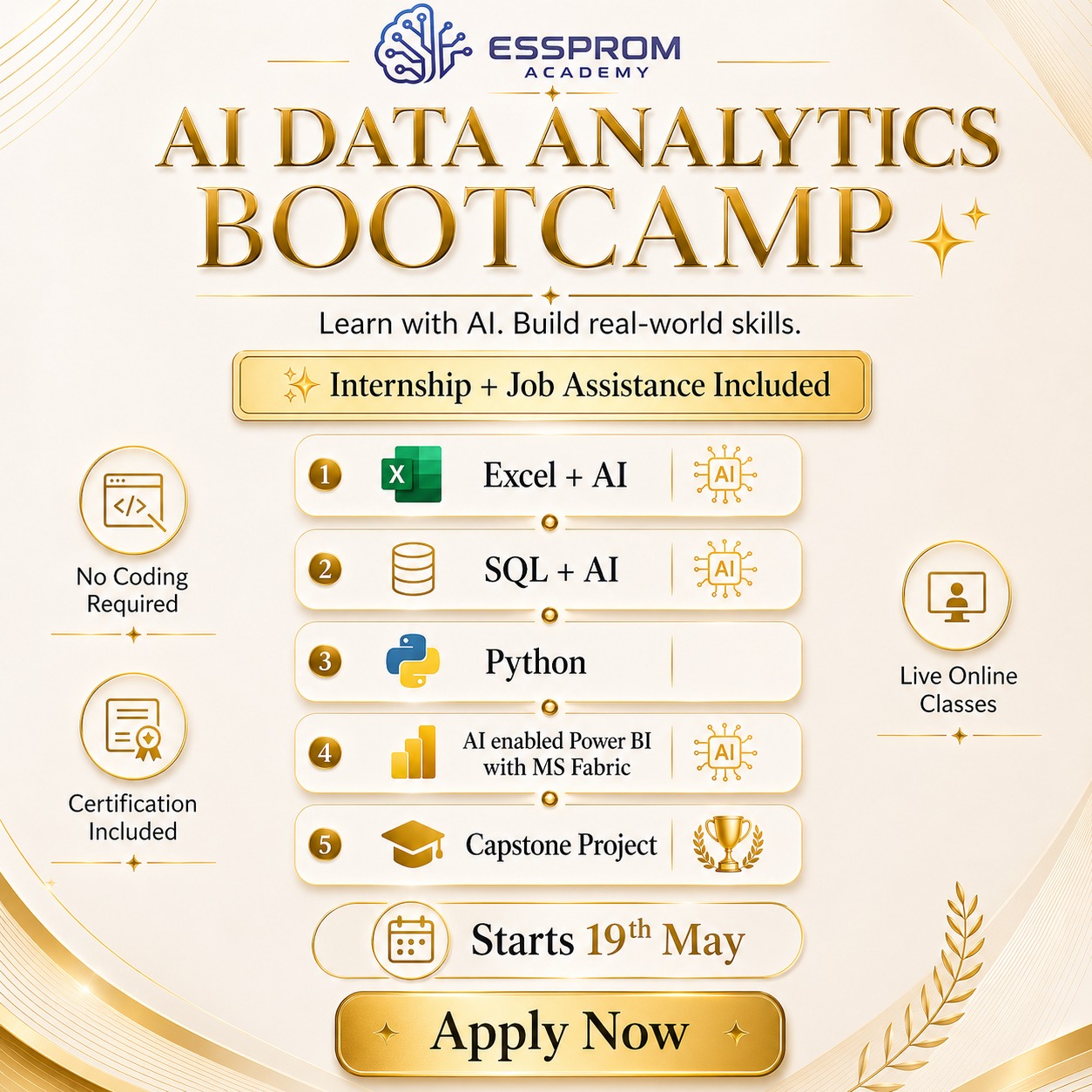 Essprom Academy Facebook ad: Build a strong foundation in Data Analytics with…