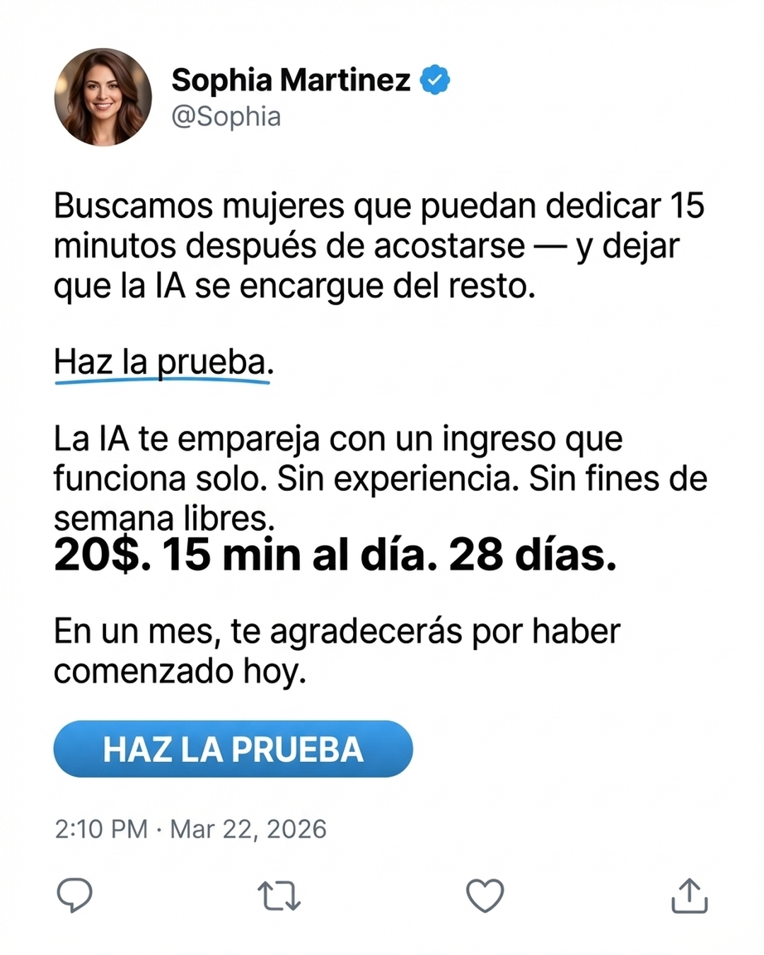 María Carmen Rodríguez López Facebook ad: Empieza ahora