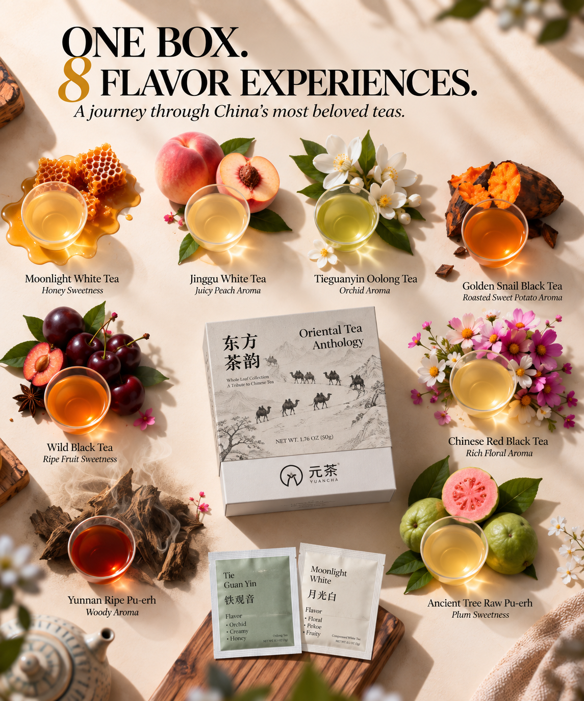 Loose Leaf Tea Lover Facebook ad: 8 Different Flavors in One Box