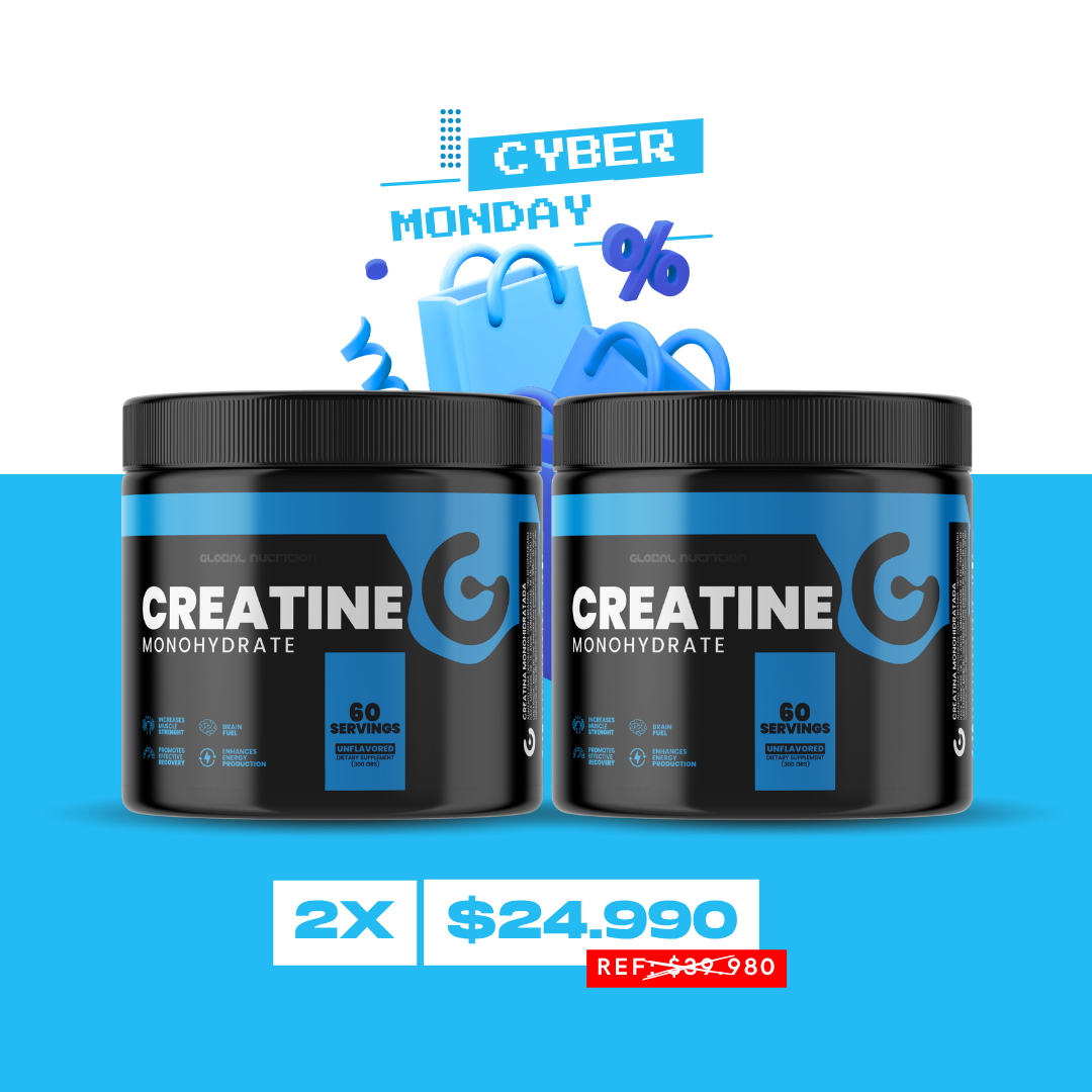 globalnutrition.cl Facebook ad: 2x Creatina 300 g · $24.990