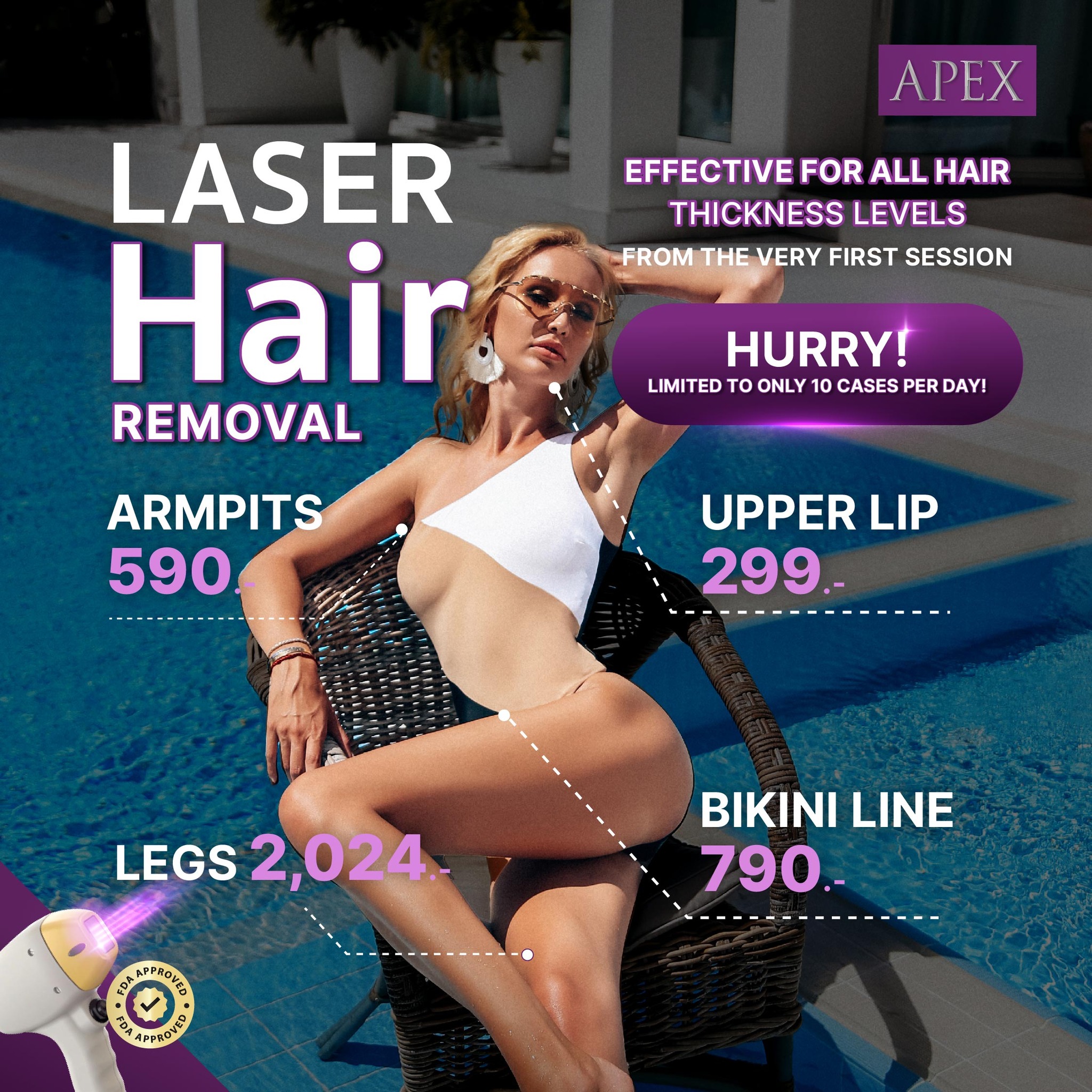 APEX Huahin Market Village Facebook ad: Effortlessly Achieve Smooth, Hair-Free Skin with APEX’s…