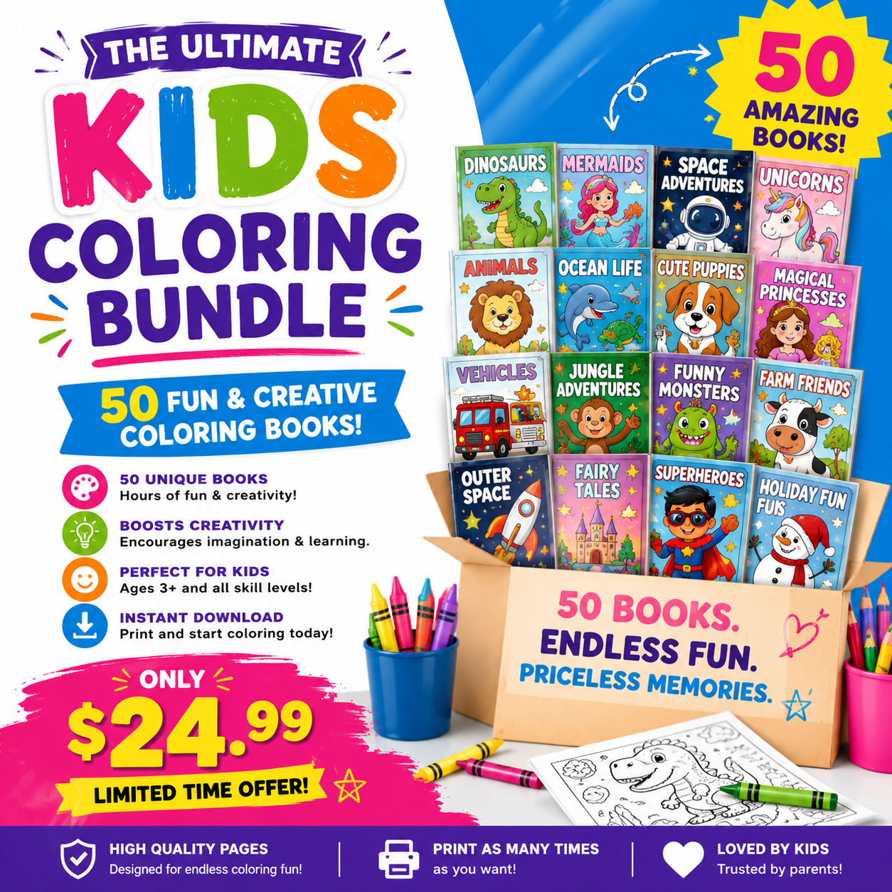 Kids Coloring Land Facebook ad from May 13, 2026
