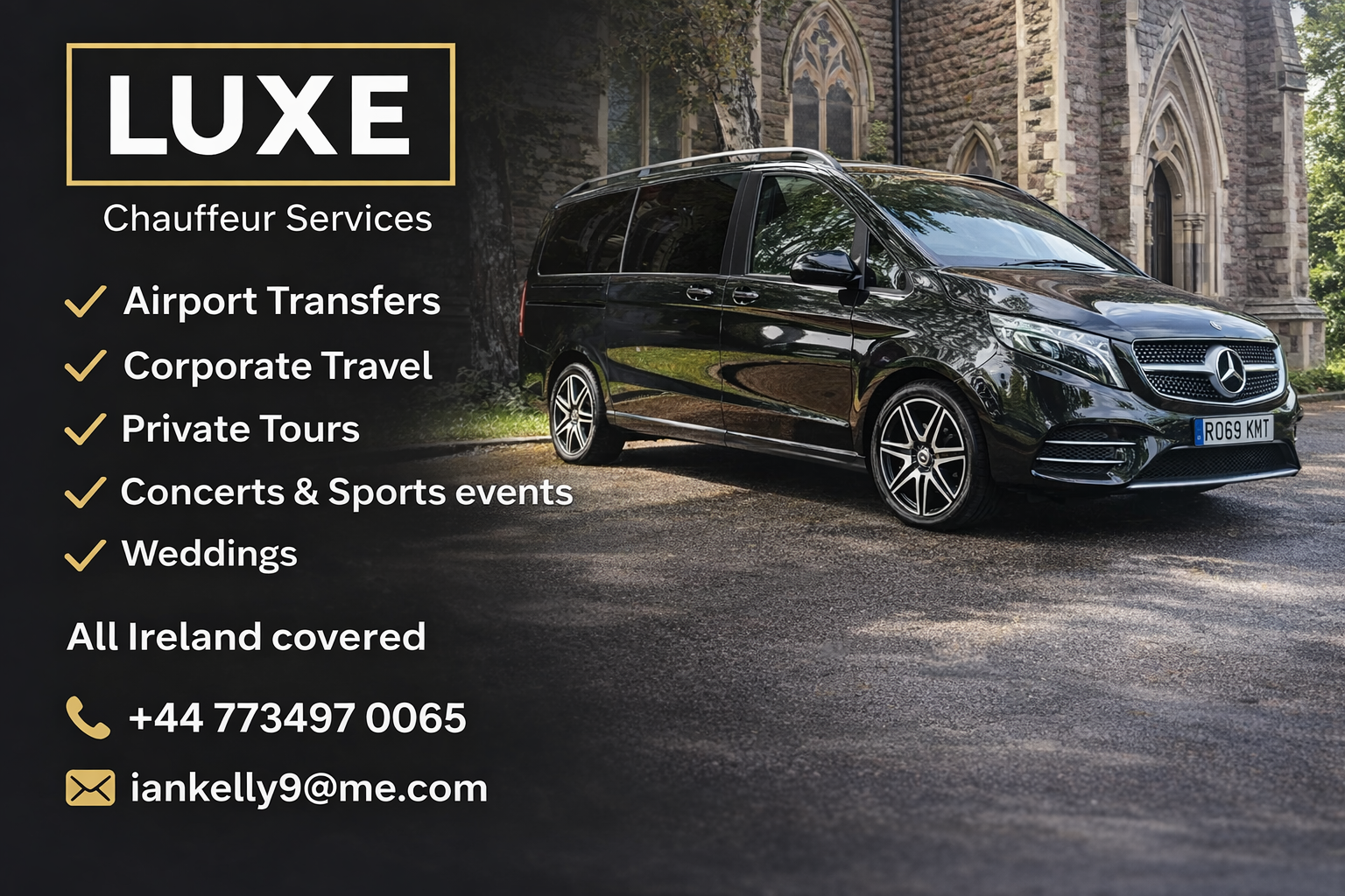 Luxe Chauffeur Services Facebook ad: Our Luxury Chauffeur & Taxi Service provides a…