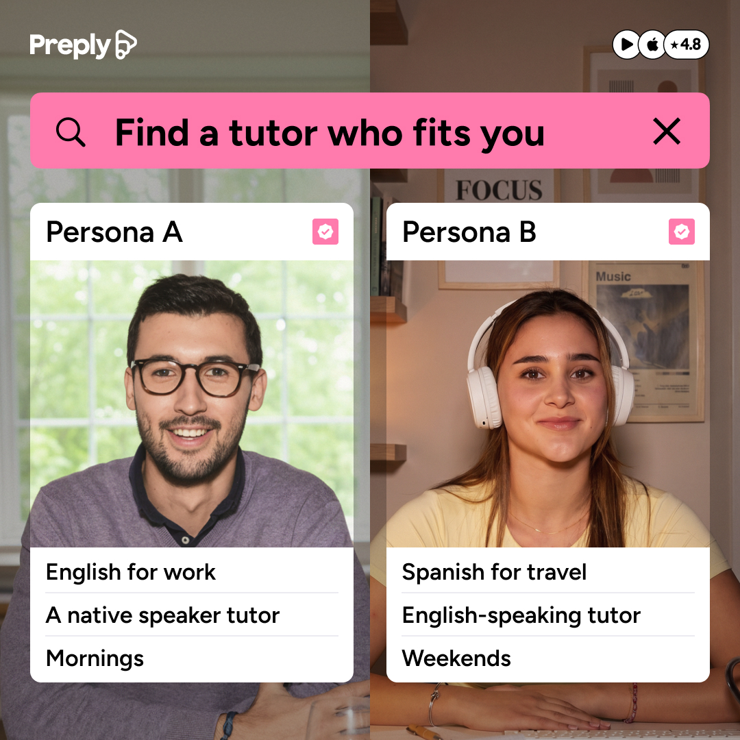 Preply Facebook ad