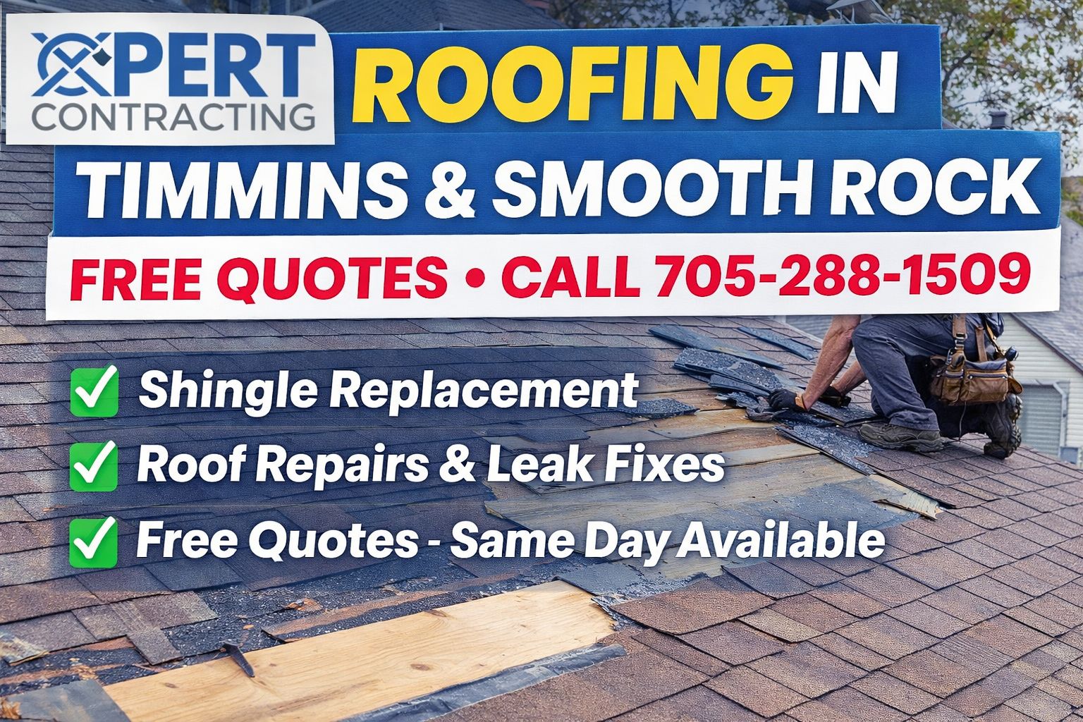 Xpert Contracting Facebook ad: TIMMINS & SMOOTH ROCK FALLS, ROOFING SEASON IS…