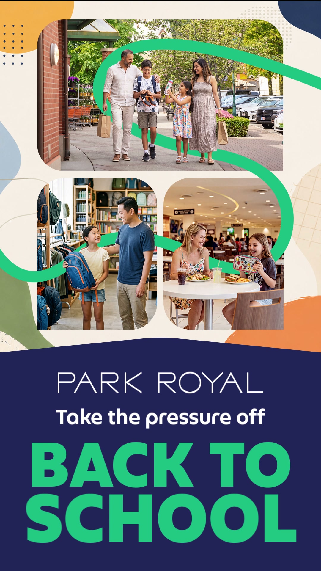 Park Royal Facebook ad: Shop. Dine. Play. Live.