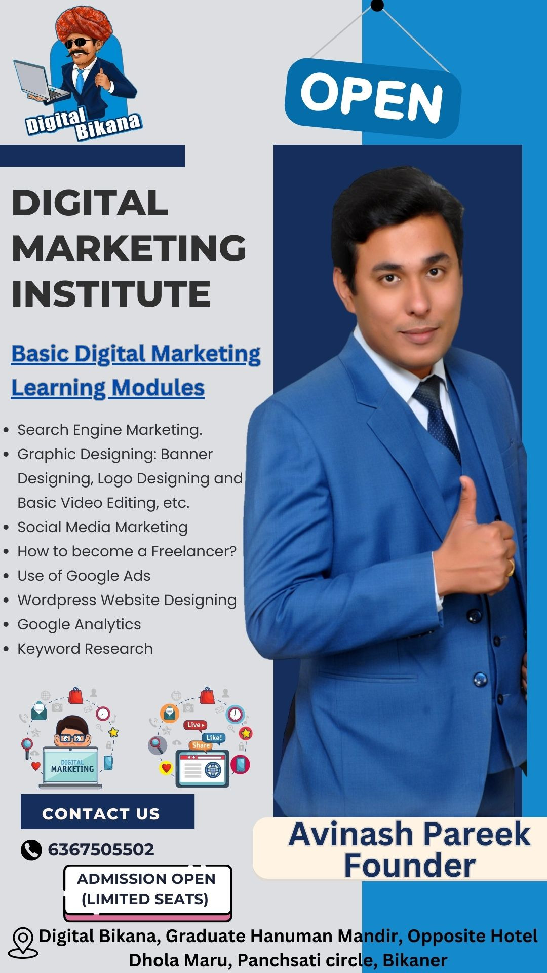 Digital Bikana Facebook ad: Admission Open